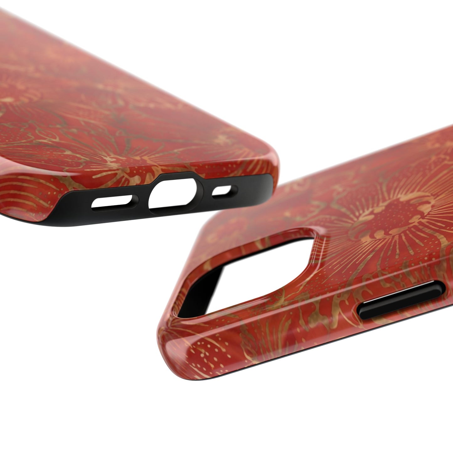 Radiant Red Florals - Protective Phone Case
