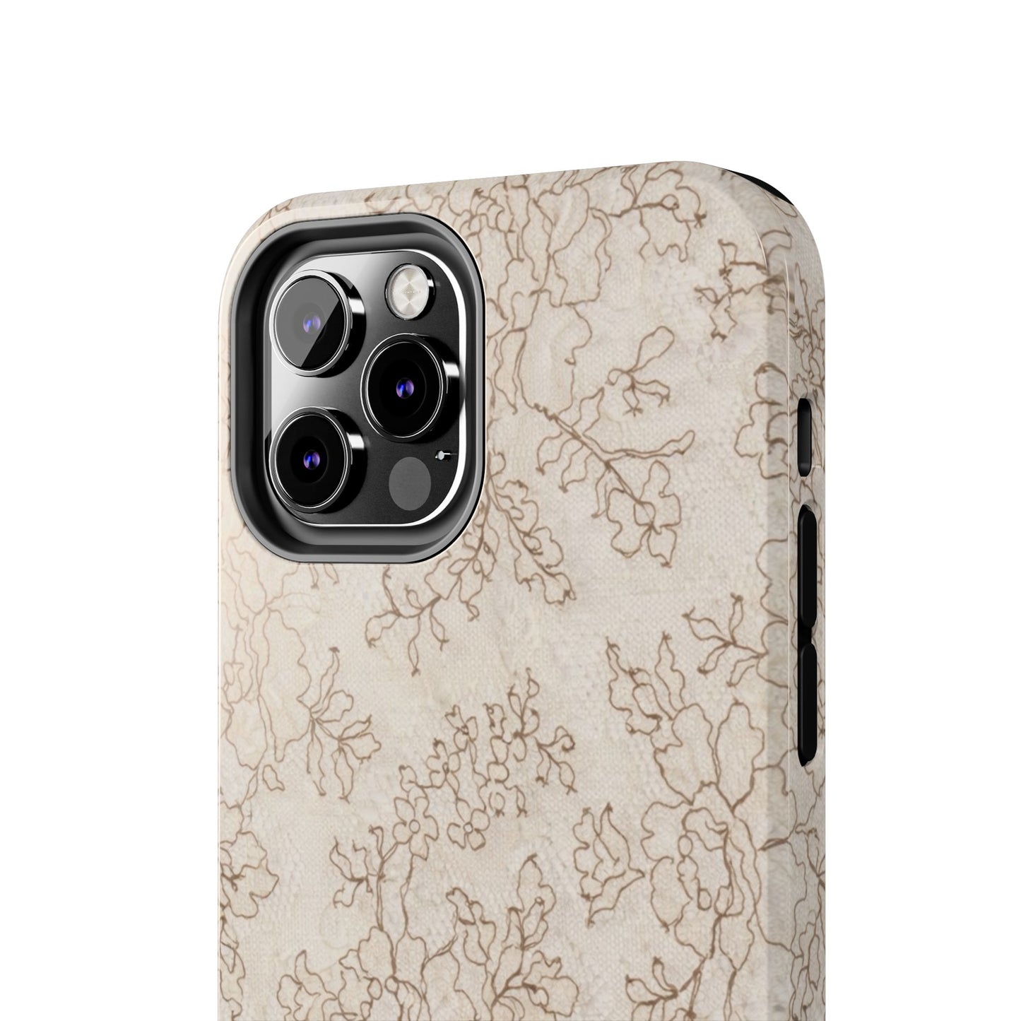 Vintage Beige Lace - Protective Phone Case