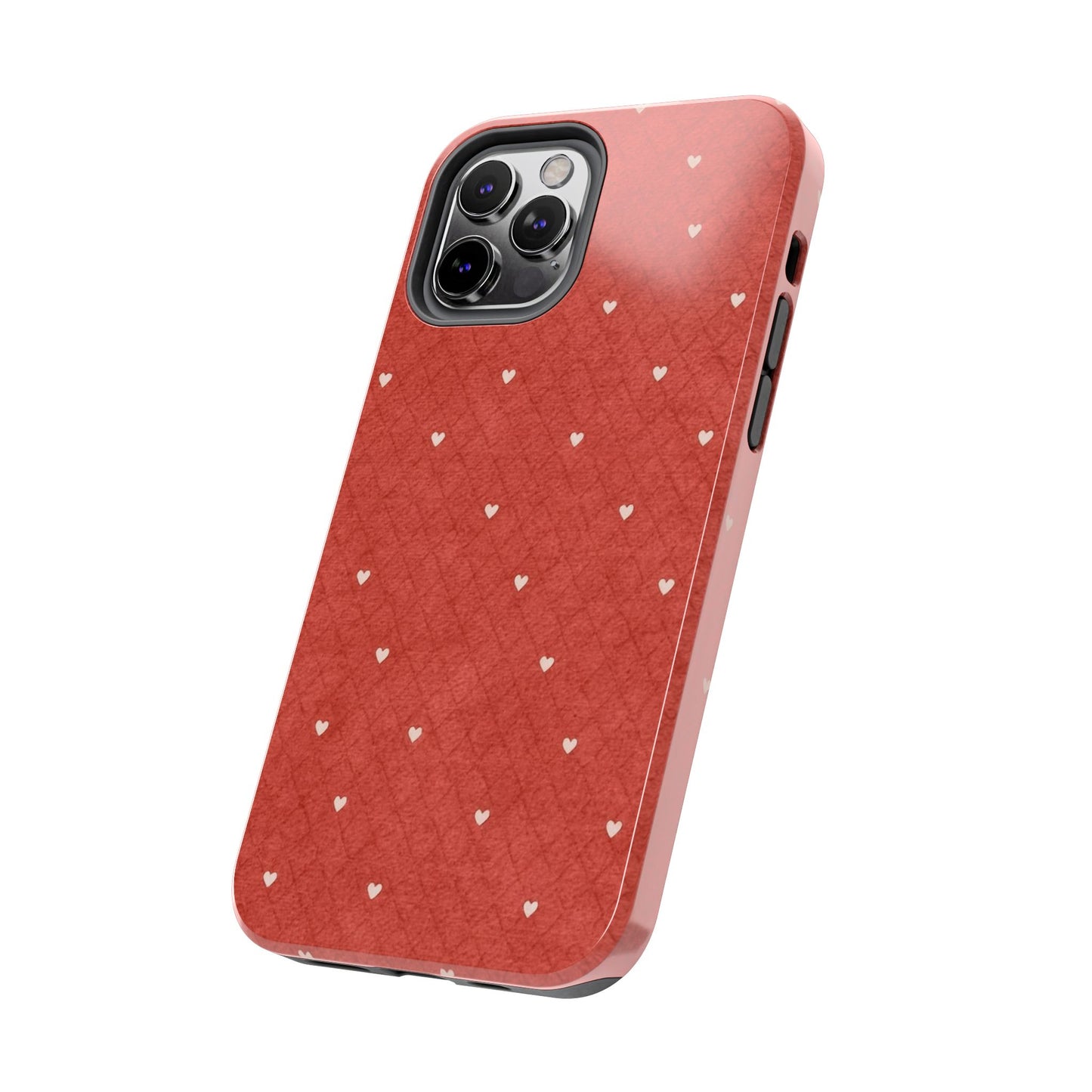 Red Quilted Hearts - Protective Phone Case