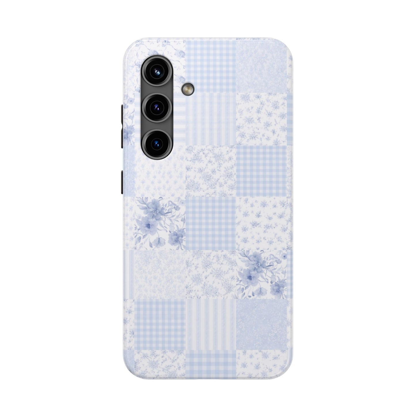 Baby Blue Plaid - Protective Phone Case