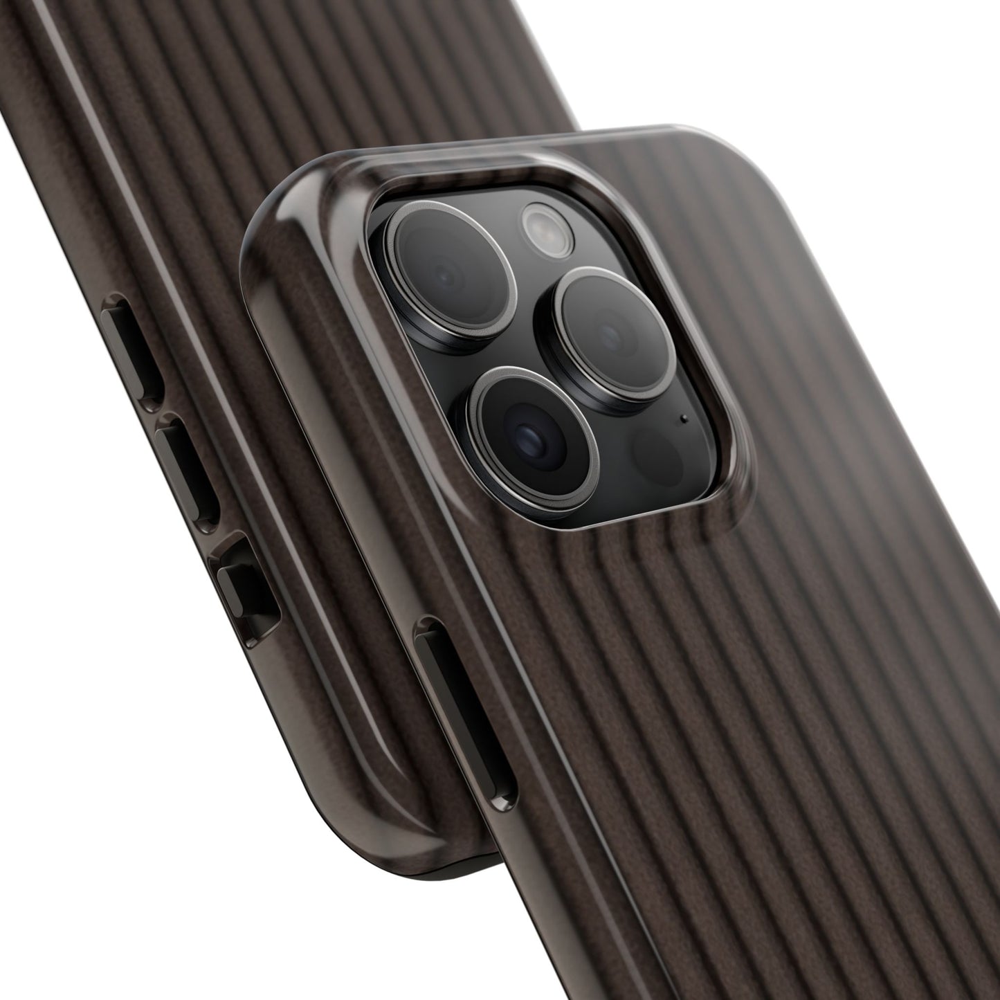 Ribbed Dark Brown Tough Phone Case – Slim Protective Mobile Cover