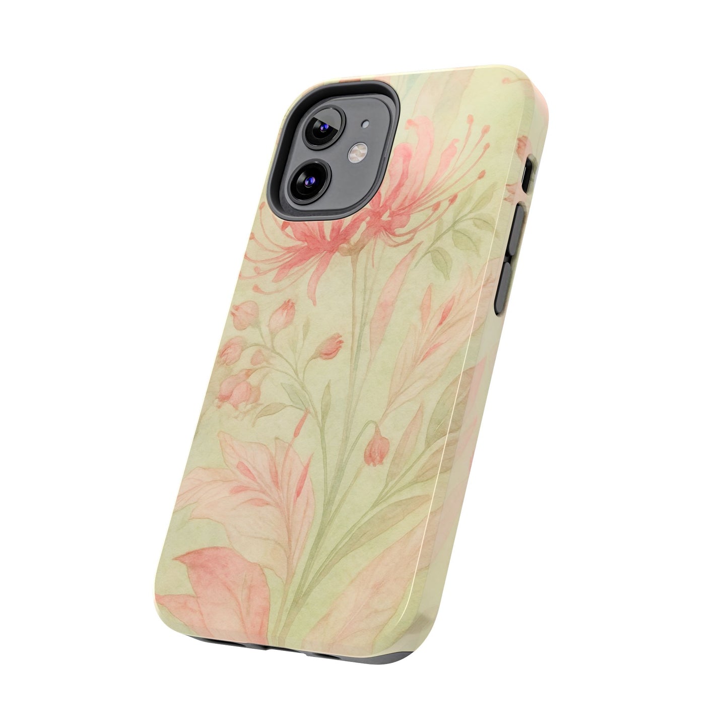 Pink Mint Floral - Protective Phone Case