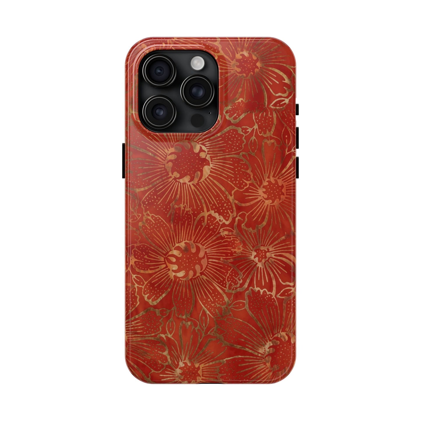 Radiant Red Florals - Protective Phone Case