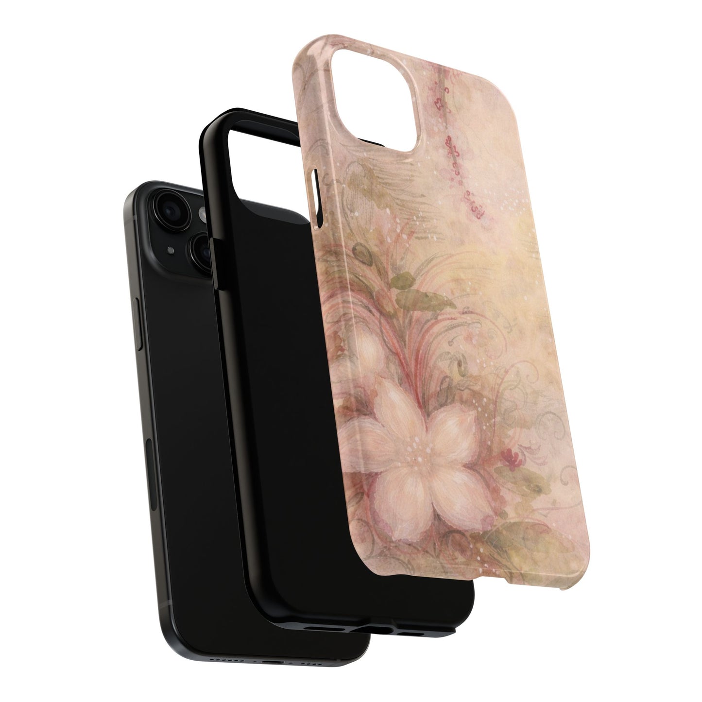 Antique Watercolor Floral - Protective Phone Case
