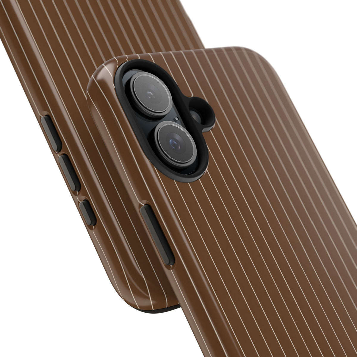 Brown Pinstripe - Protective Phone Case