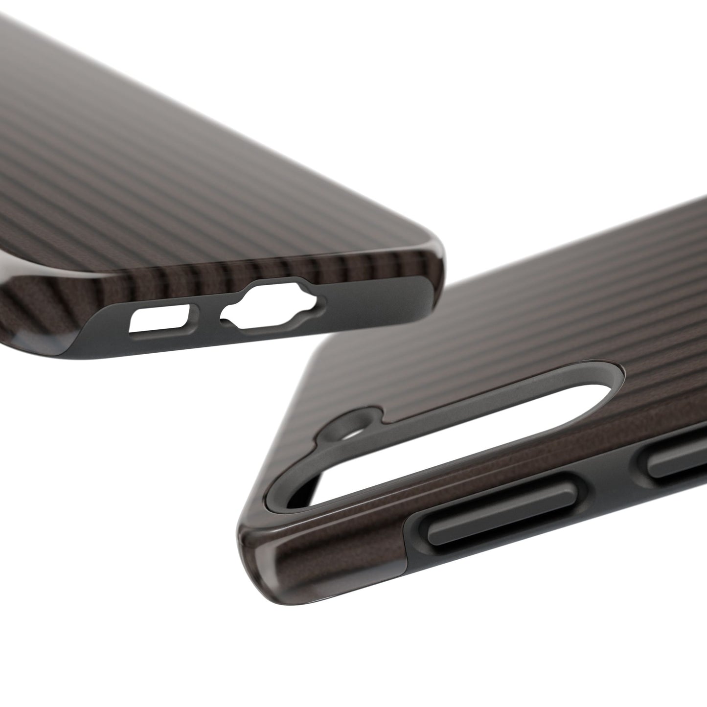 Ribbed Dark Brown Tough Phone Case – Slim Protective Mobile Cover
