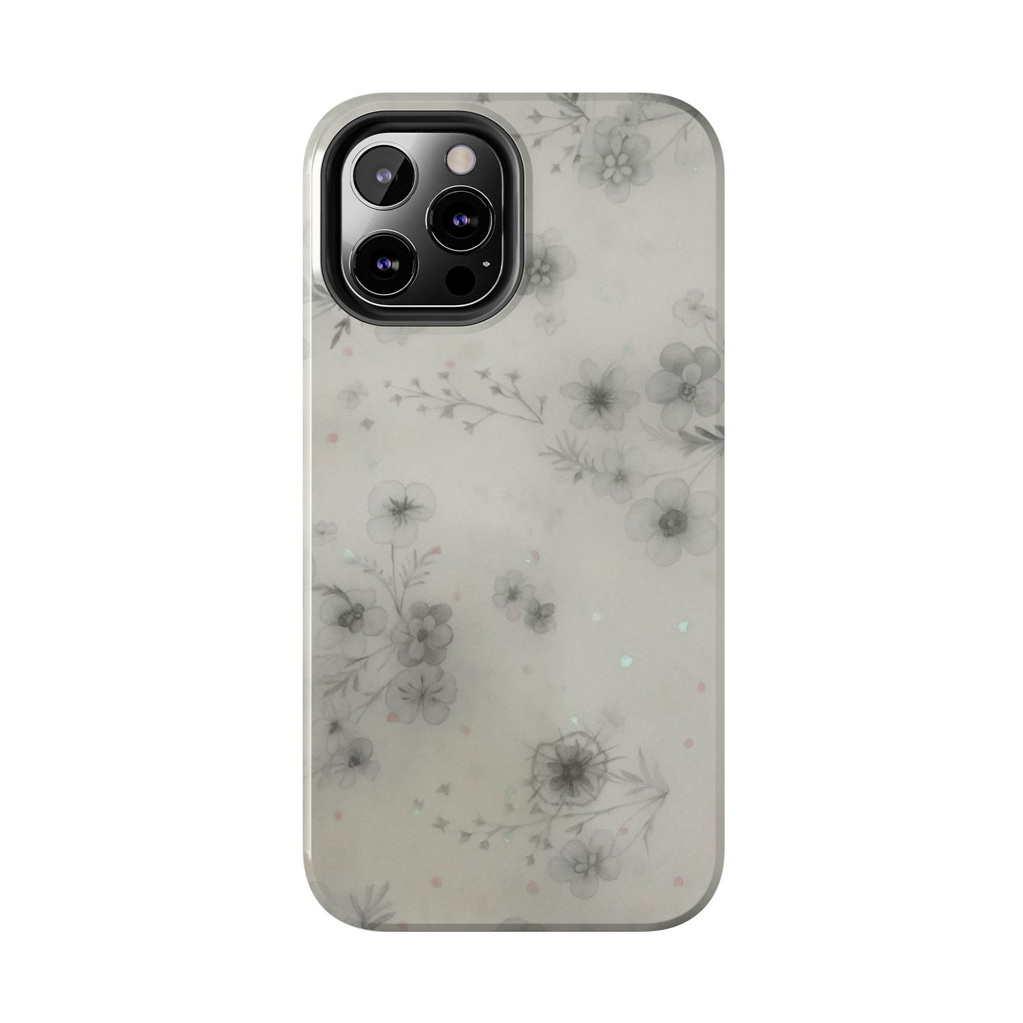 Misty Gray Floral - Protective Phone Case