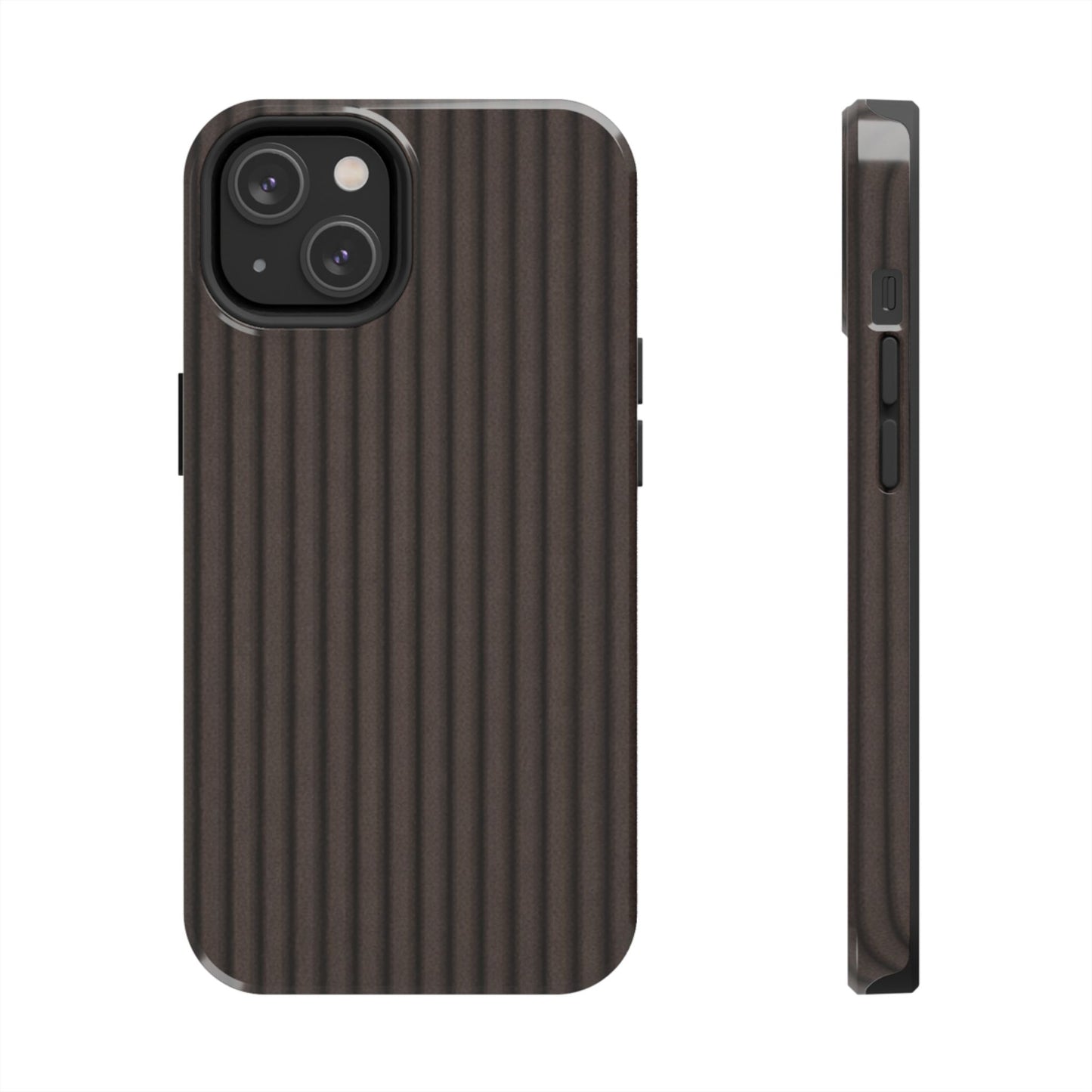 Ribbed Dark Brown Tough Phone Case – Slim Protective Mobile Cover