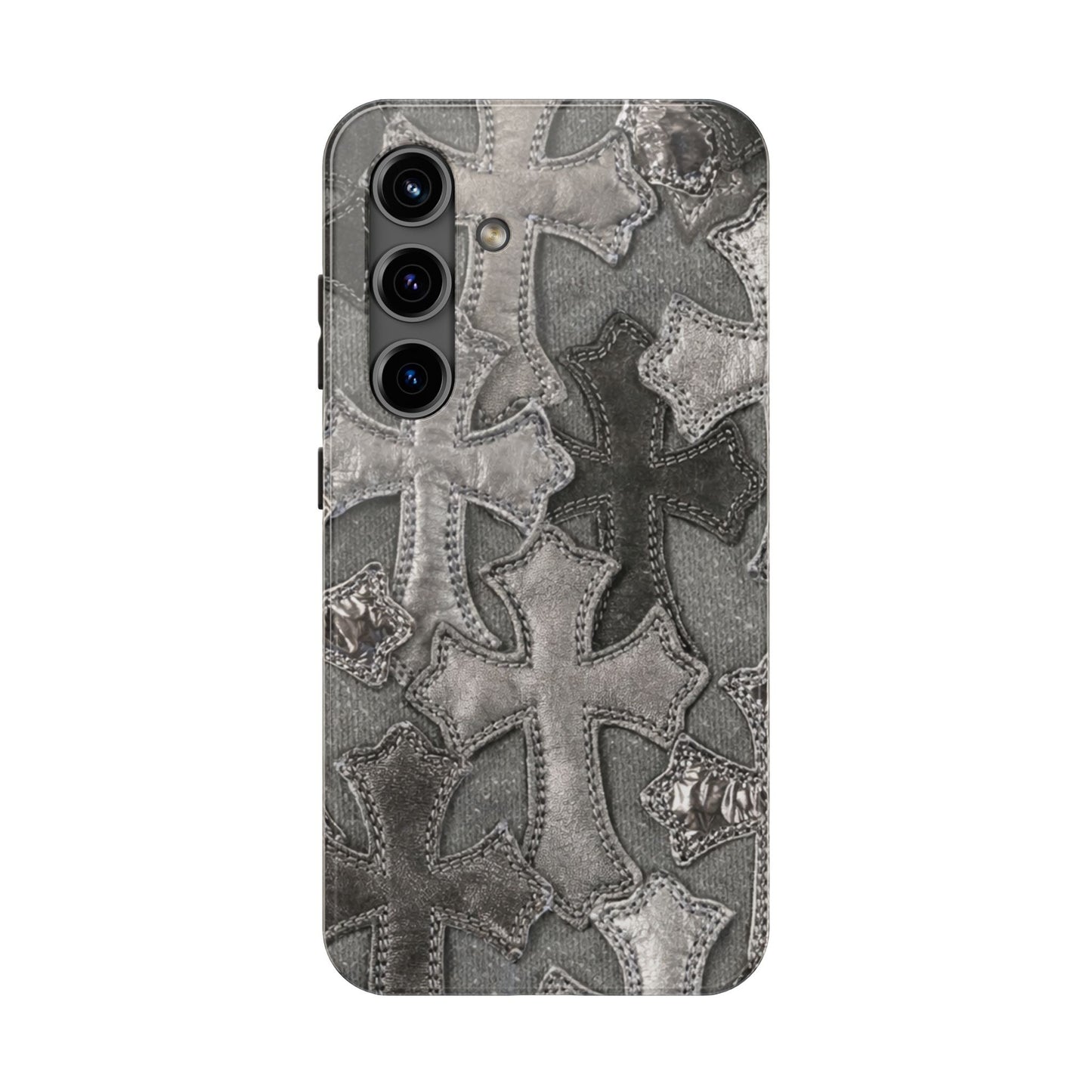Grey Patchwork Crosses - Protective Phone Case