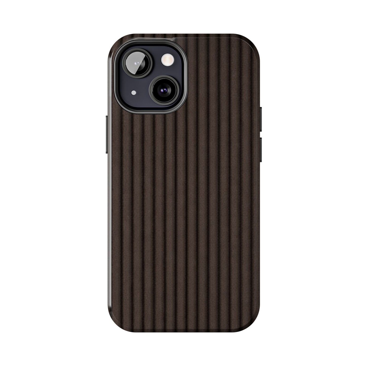 Ribbed Dark Brown Tough Phone Case – Slim Protective Mobile Cover
