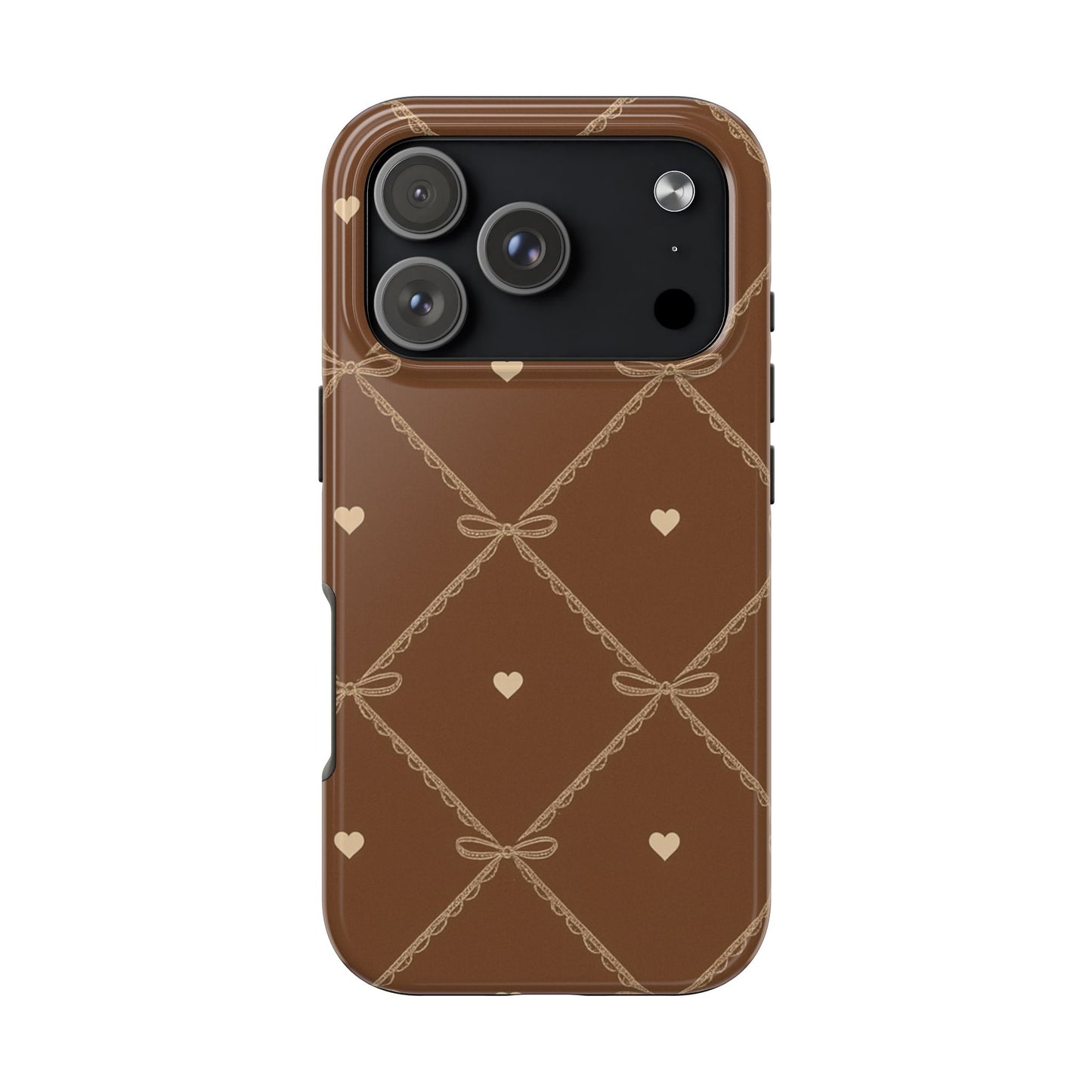Chocolate Heart Ribbon - Protective Phone Case