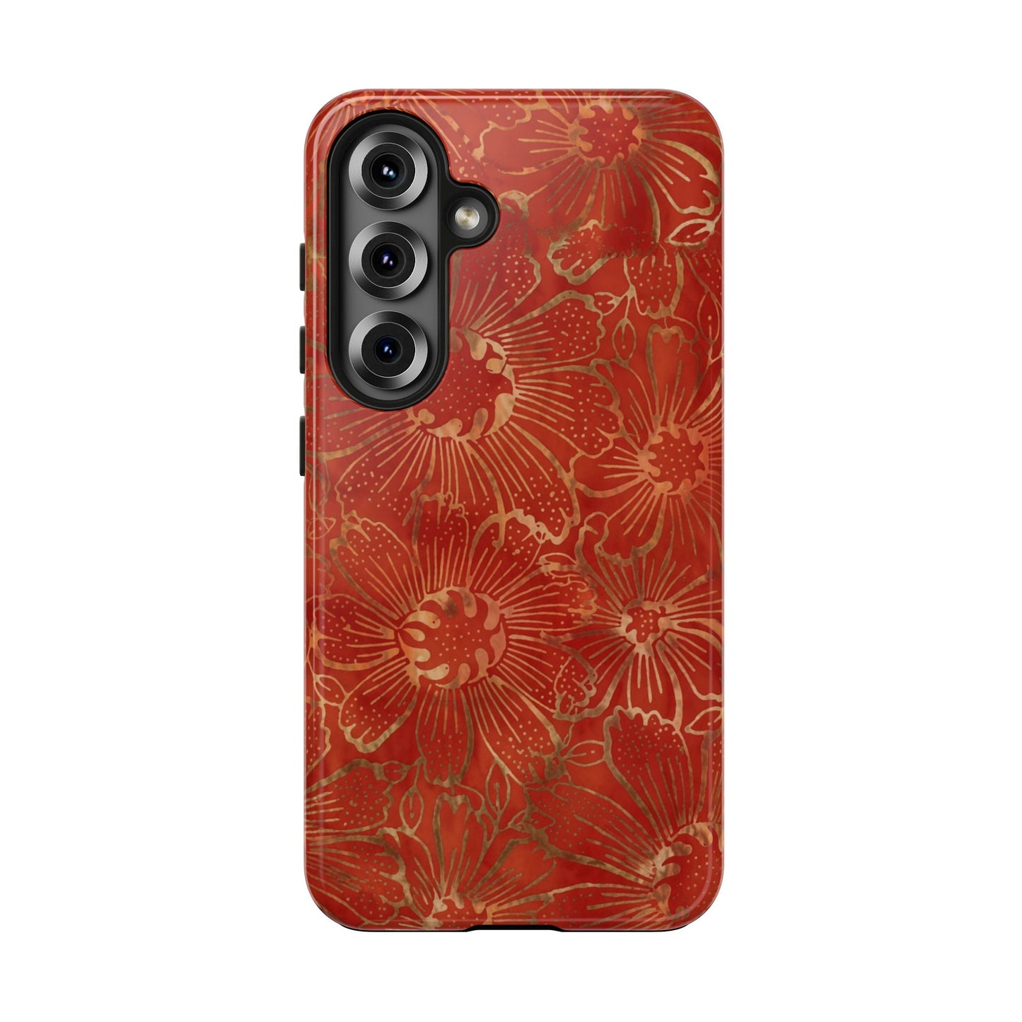 Radiant Red Florals - Protective Phone Case