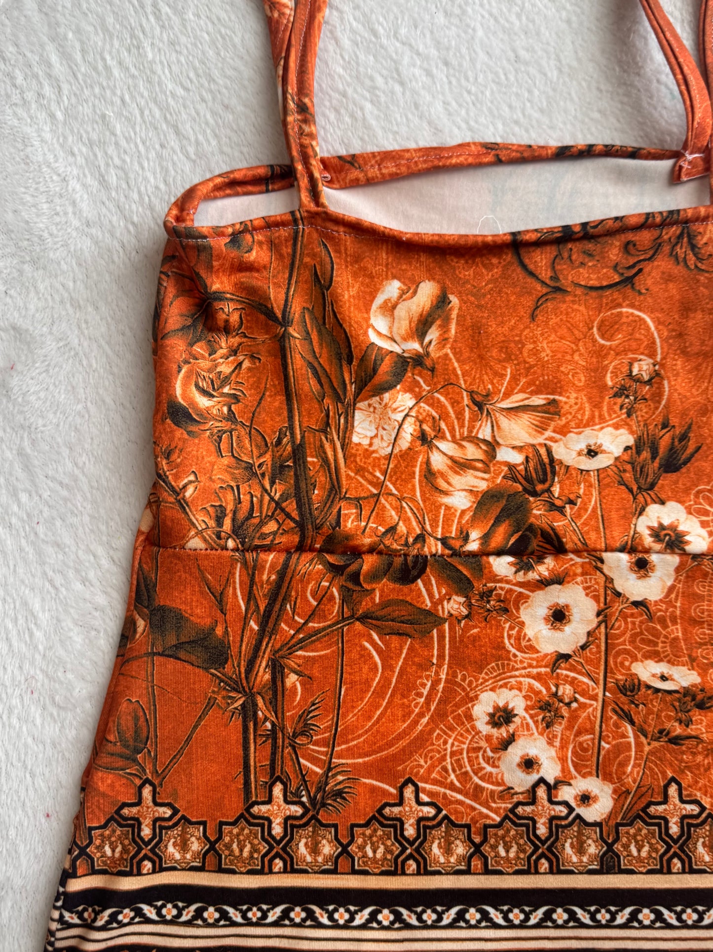 Orange and Brown Babydoll Cami