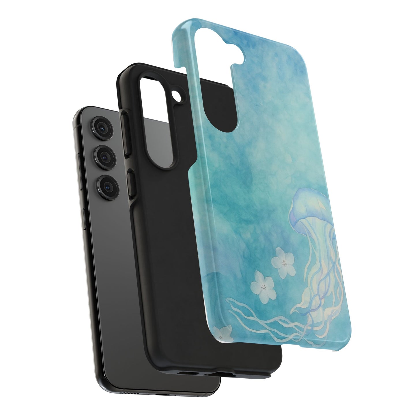 Sea-Blue Jellyfish - Protective Phone Case