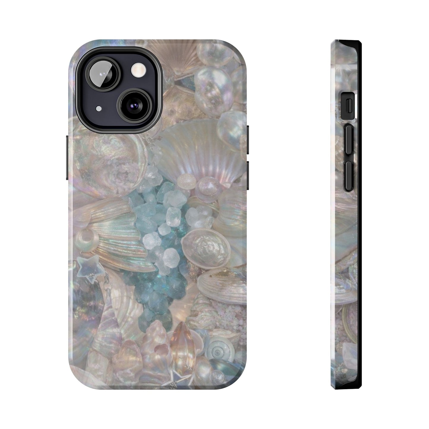 Aquamarine and Shells - Protective Phone Case