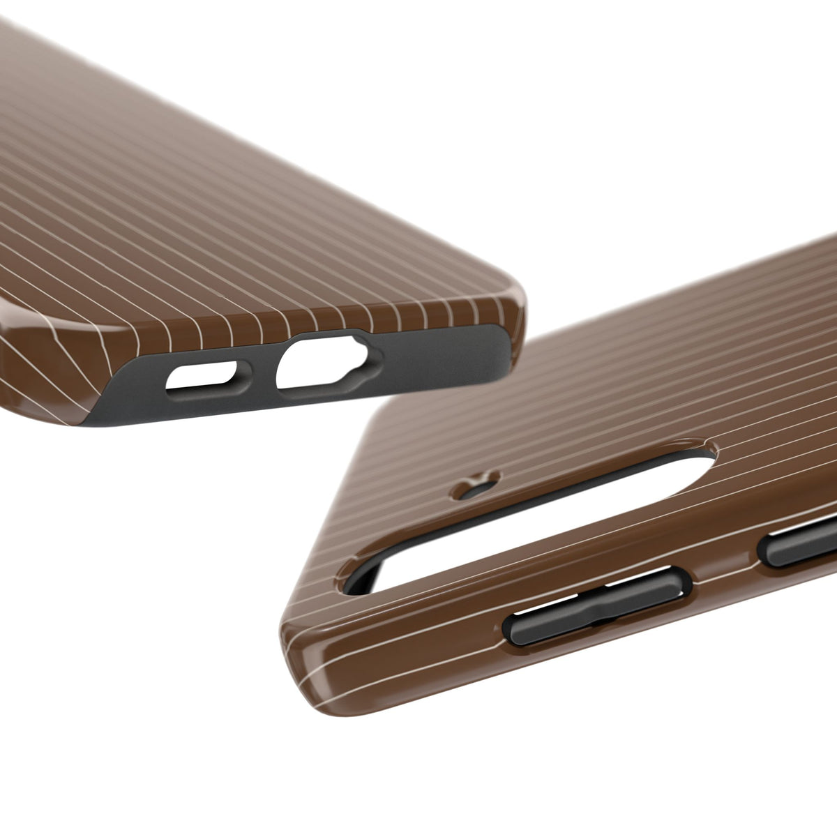 Brown Pinstripe - Protective Phone Case