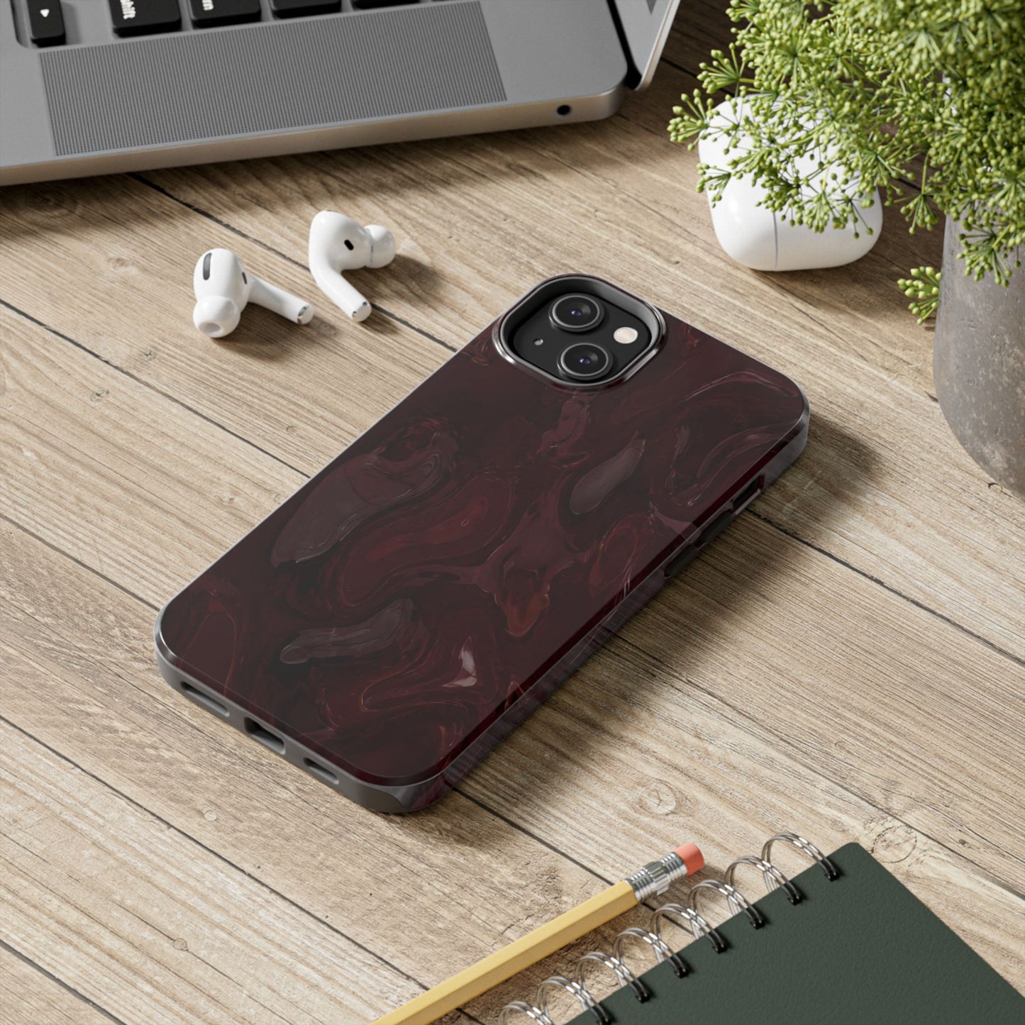 Glossy Maroon - Protective Phone Case
