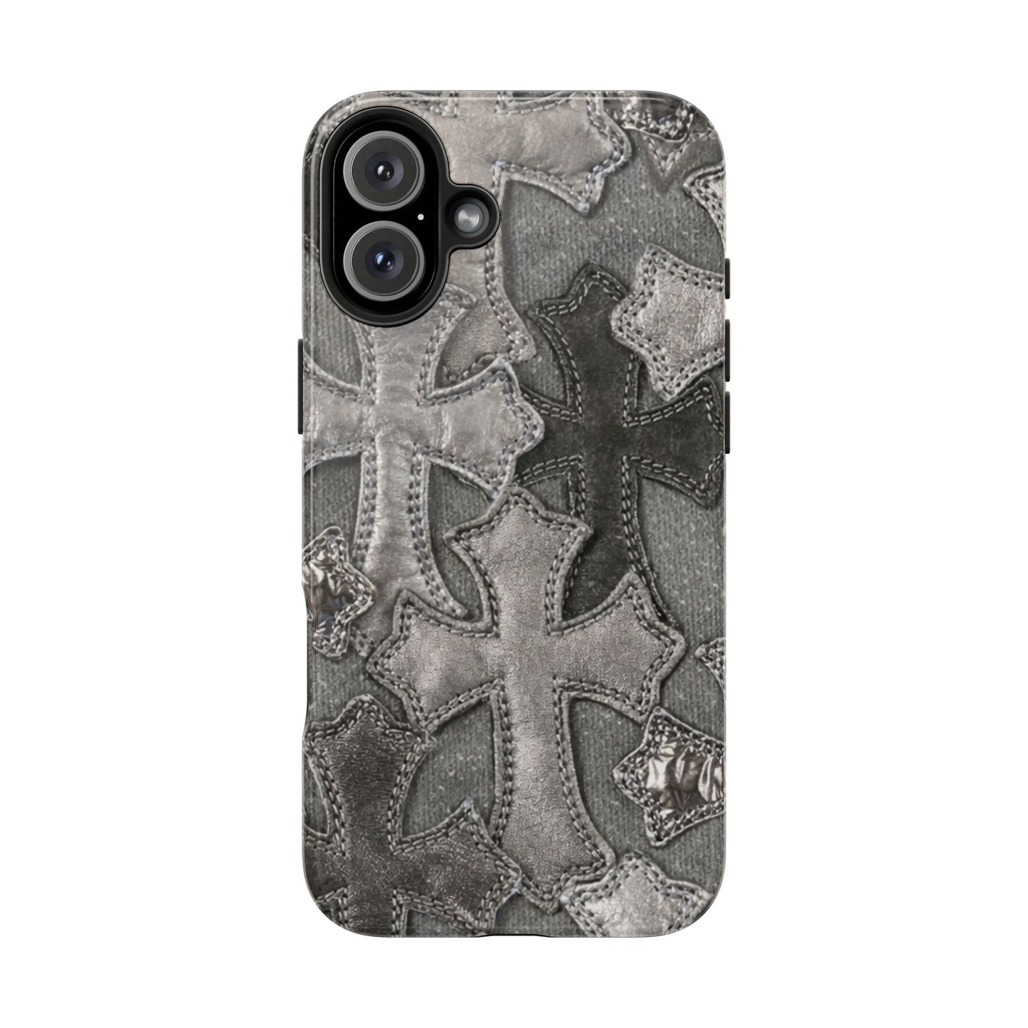 Grey Patchwork Crosses - Protective Phone Case