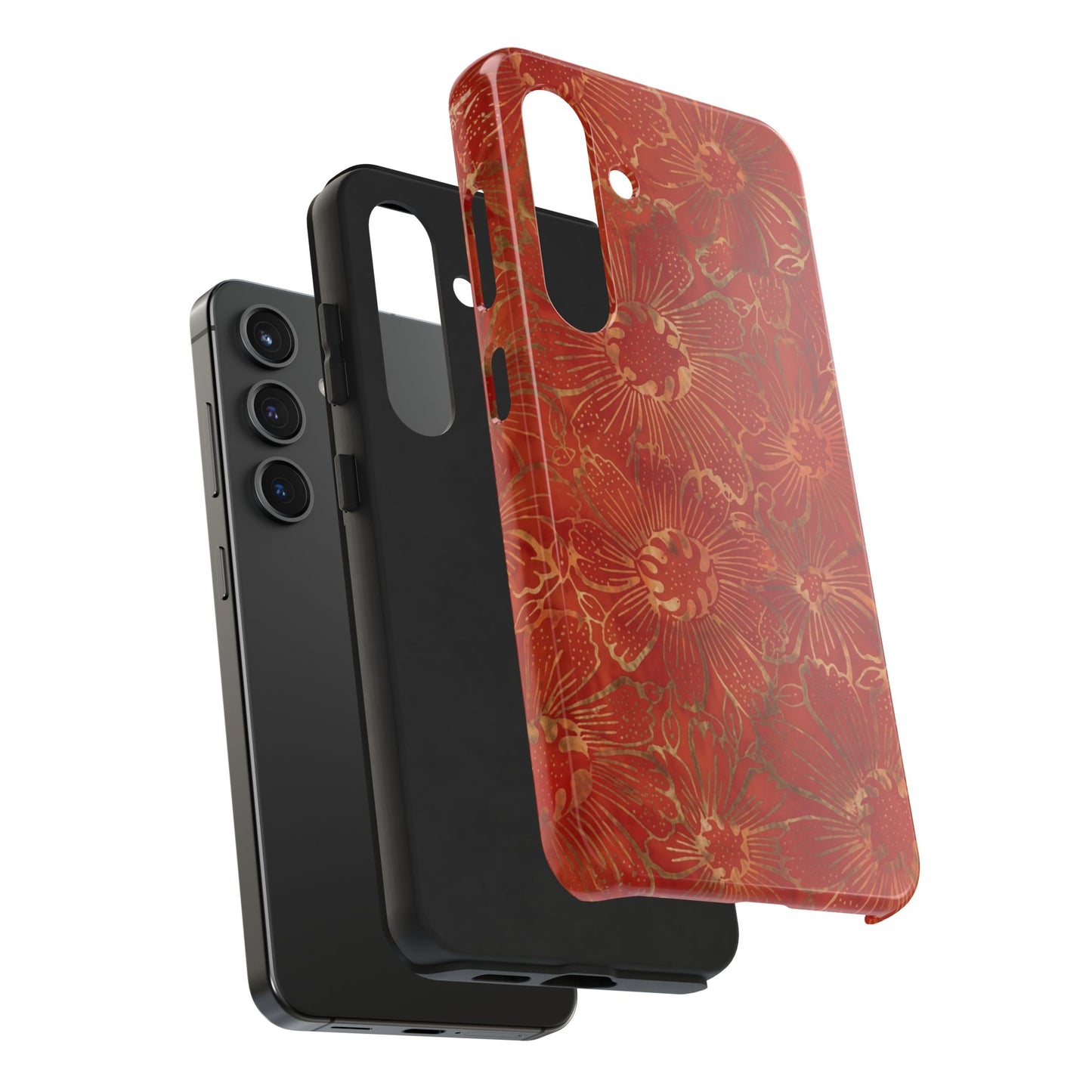 Radiant Red Florals - Protective Phone Case