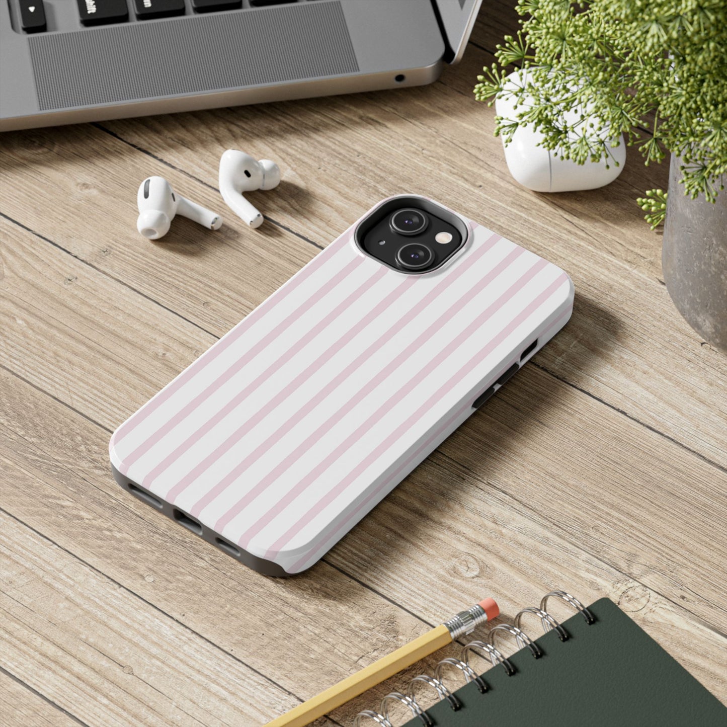 Pink Vertical Stripes - Protective Phone Case