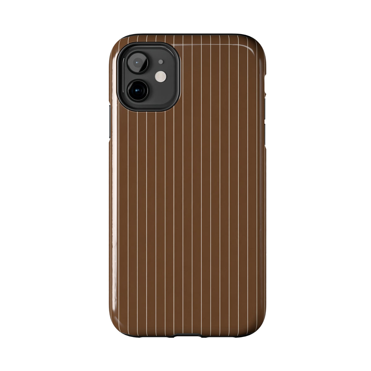 Brown Pinstripe - Protective Phone Case