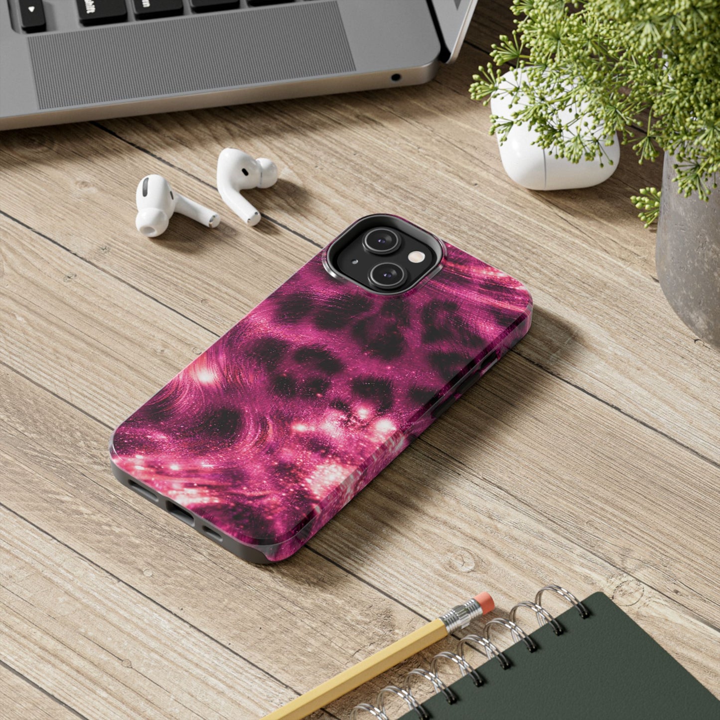 Magenta Y2K Leopard - Protective Phone Case