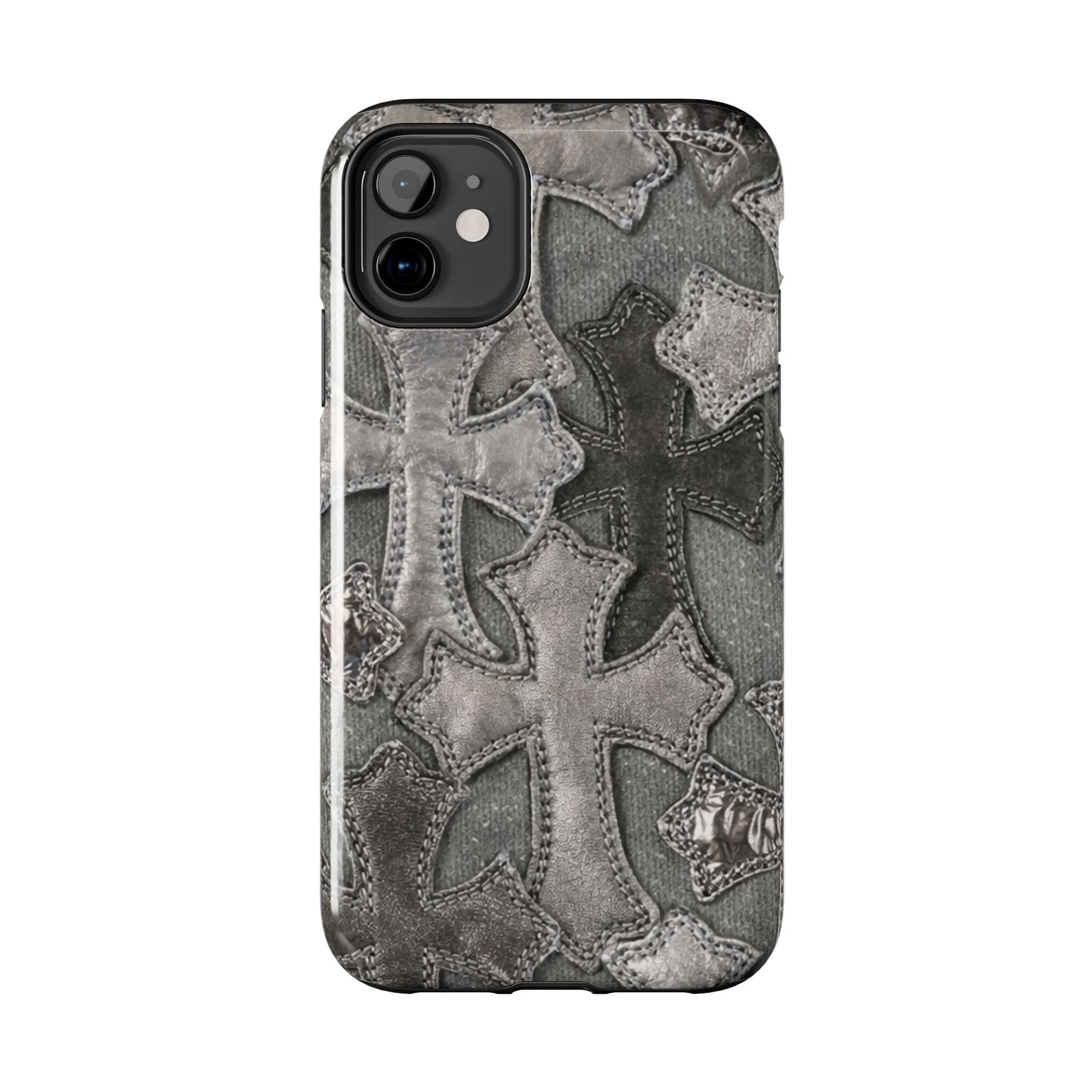 Grey Patchwork Crosses - Protective Phone Case