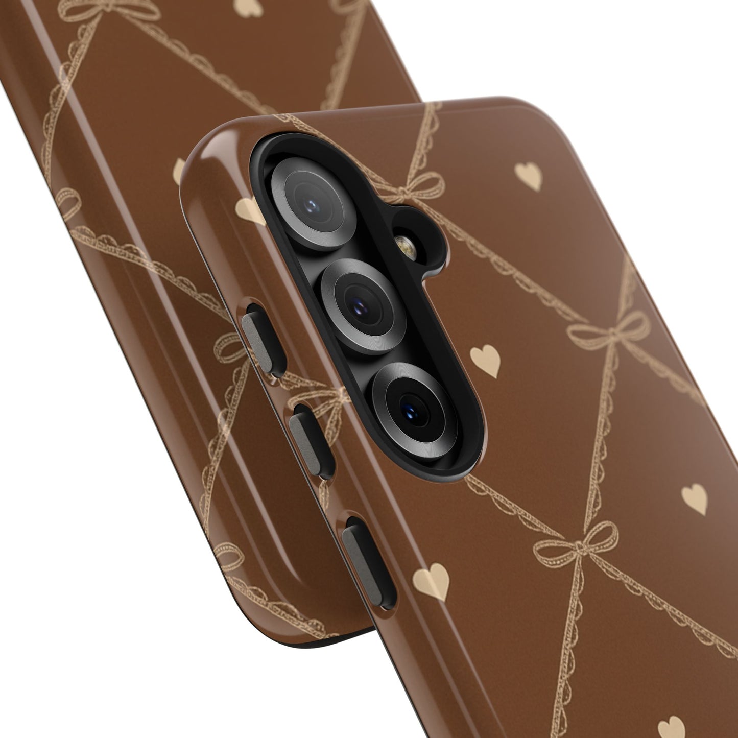 Chocolate Heart Ribbon - Protective Phone Case
