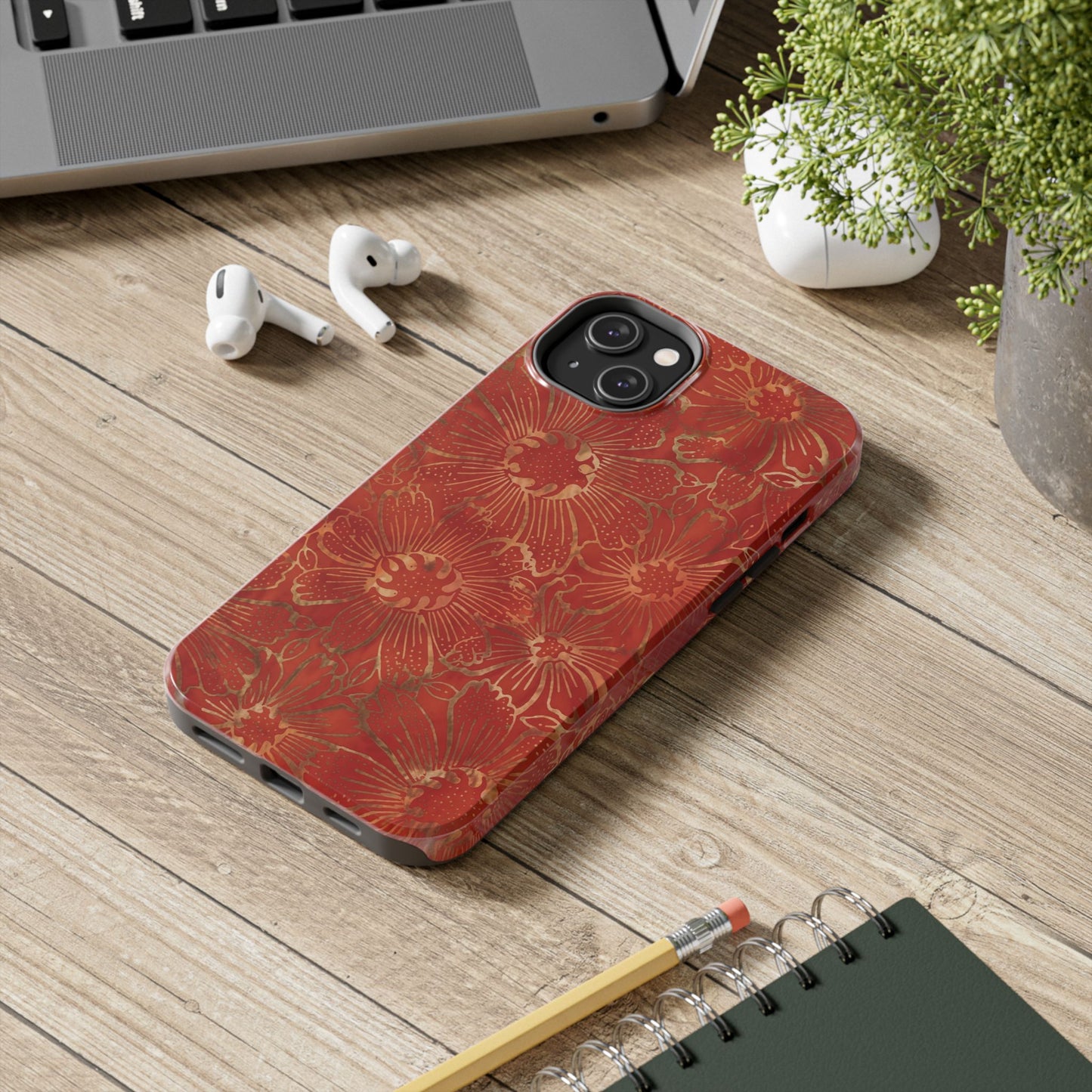 Radiant Red Florals - Protective Phone Case