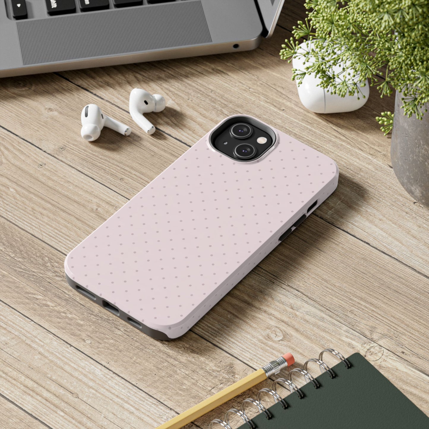Blush Pink Polka Dot - Protective Phone Case