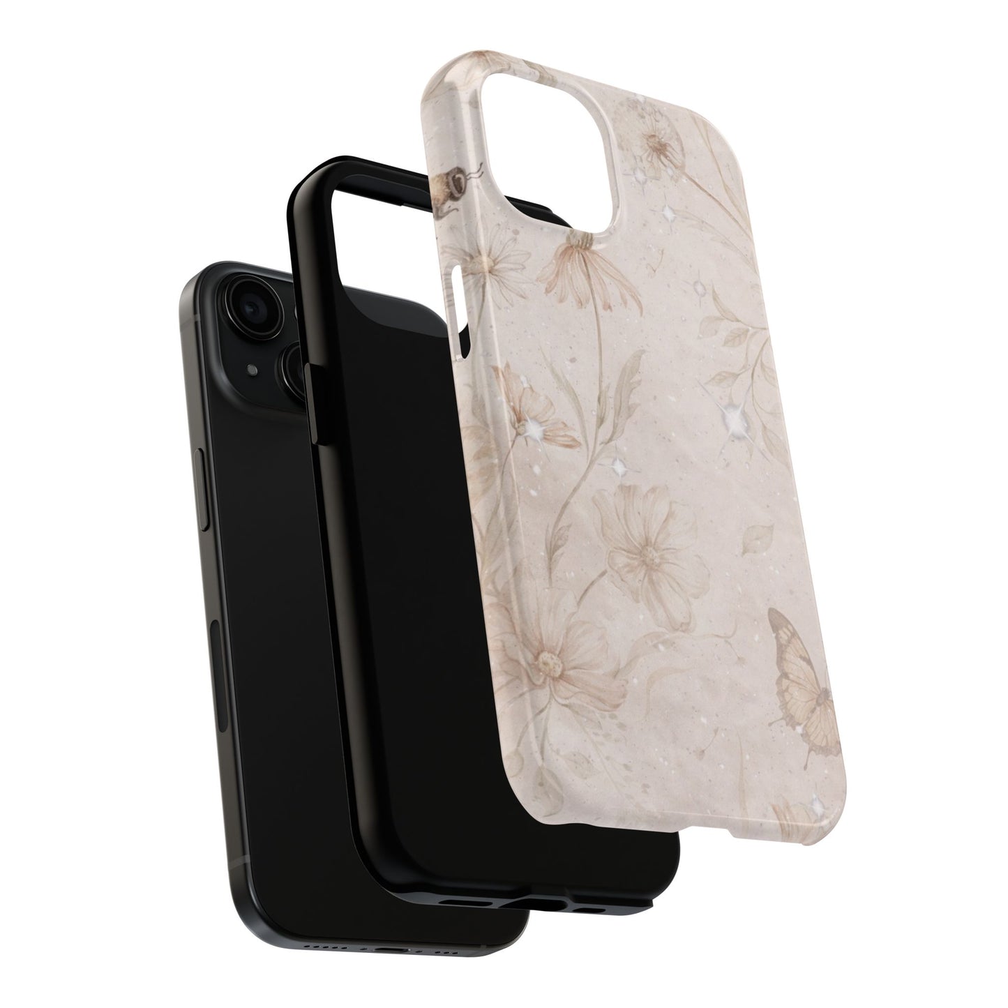 Beige Bloom - Protective Phone Case