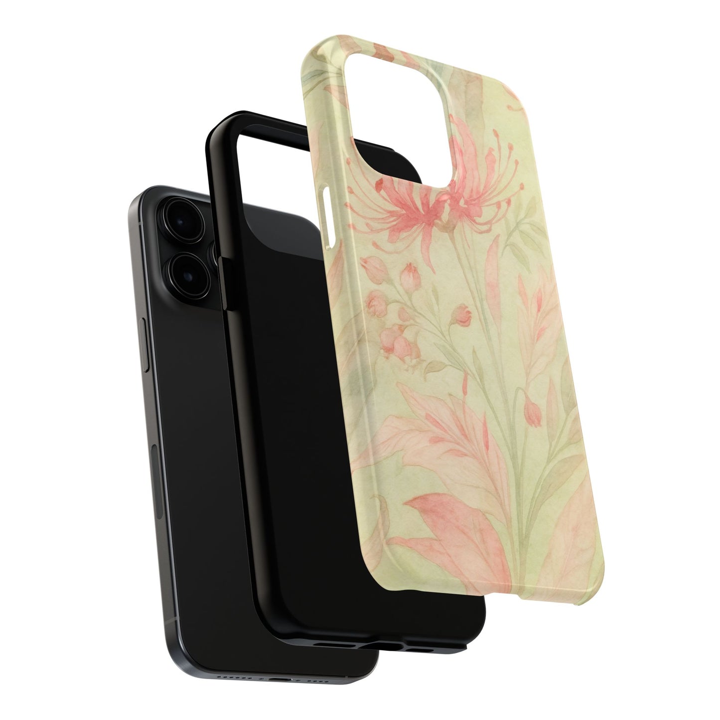 Pink Mint Floral - Protective Phone Case