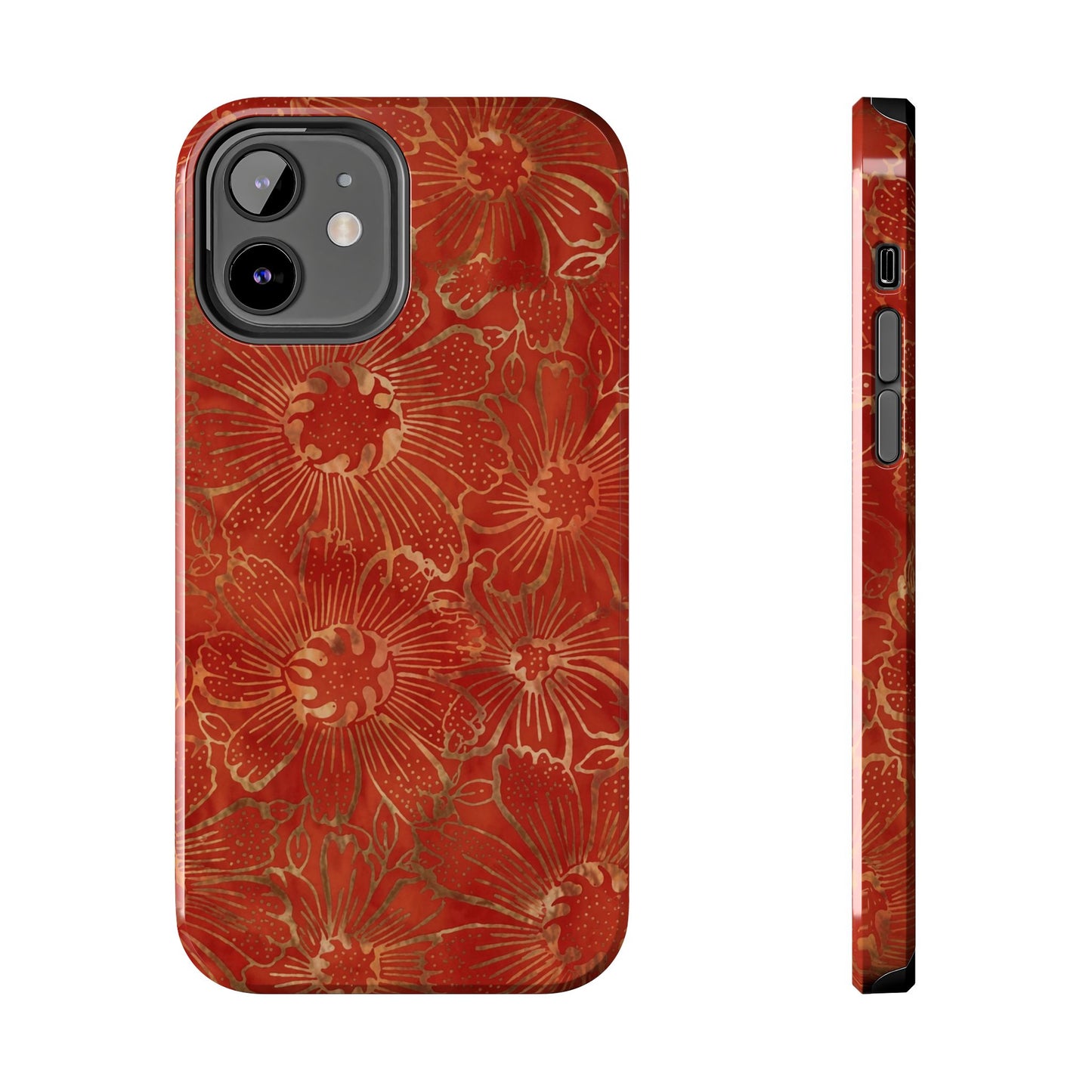 Radiant Red Florals - Protective Phone Case