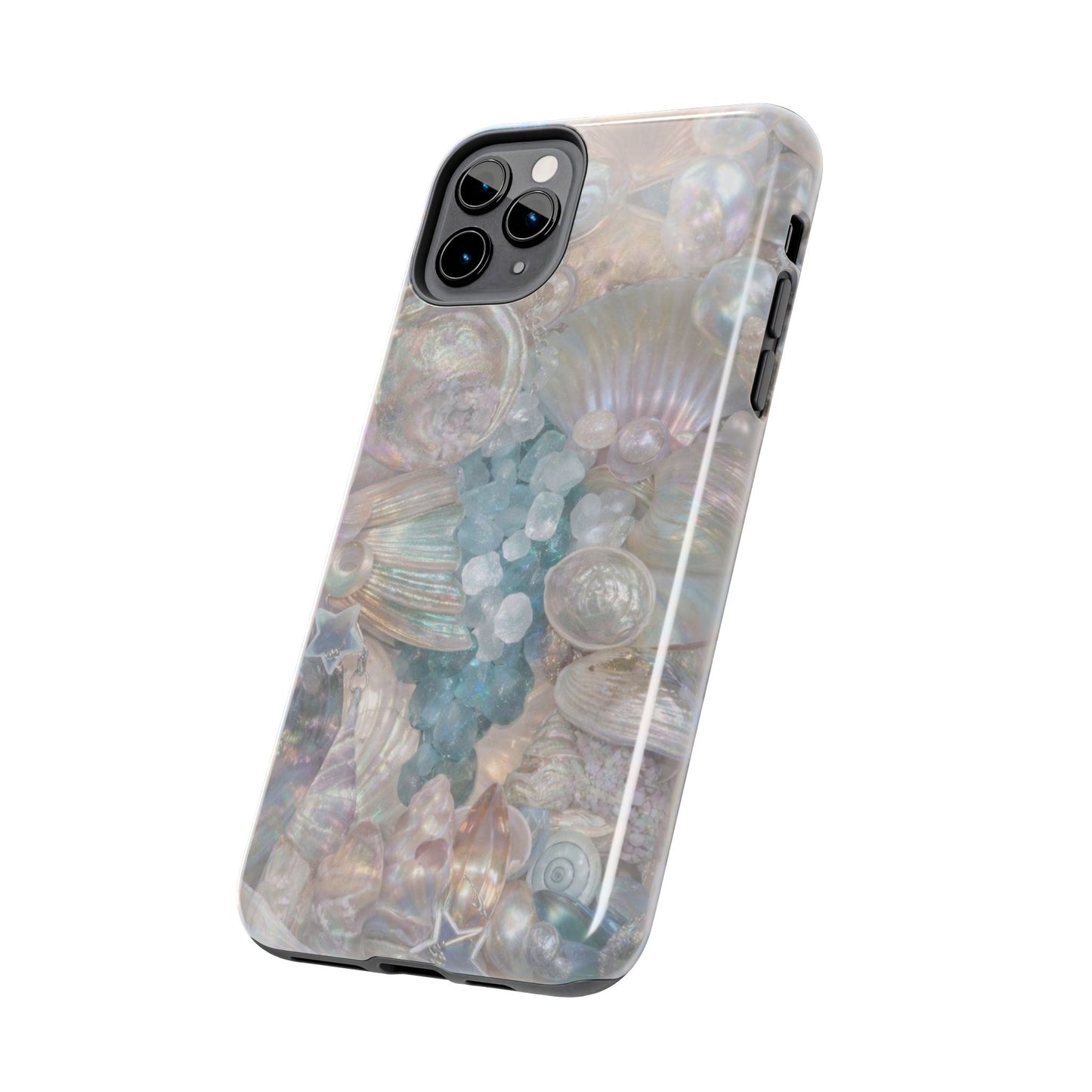 Aquamarine and Shells - Protective Phone Case