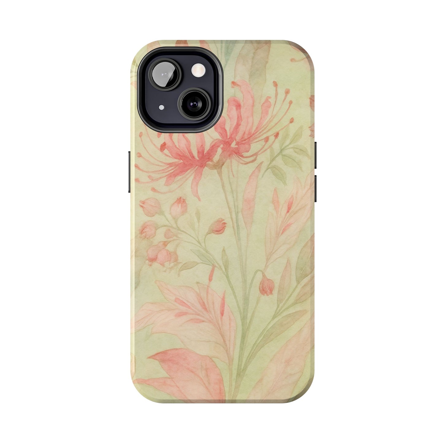 Pink Mint Floral - Protective Phone Case