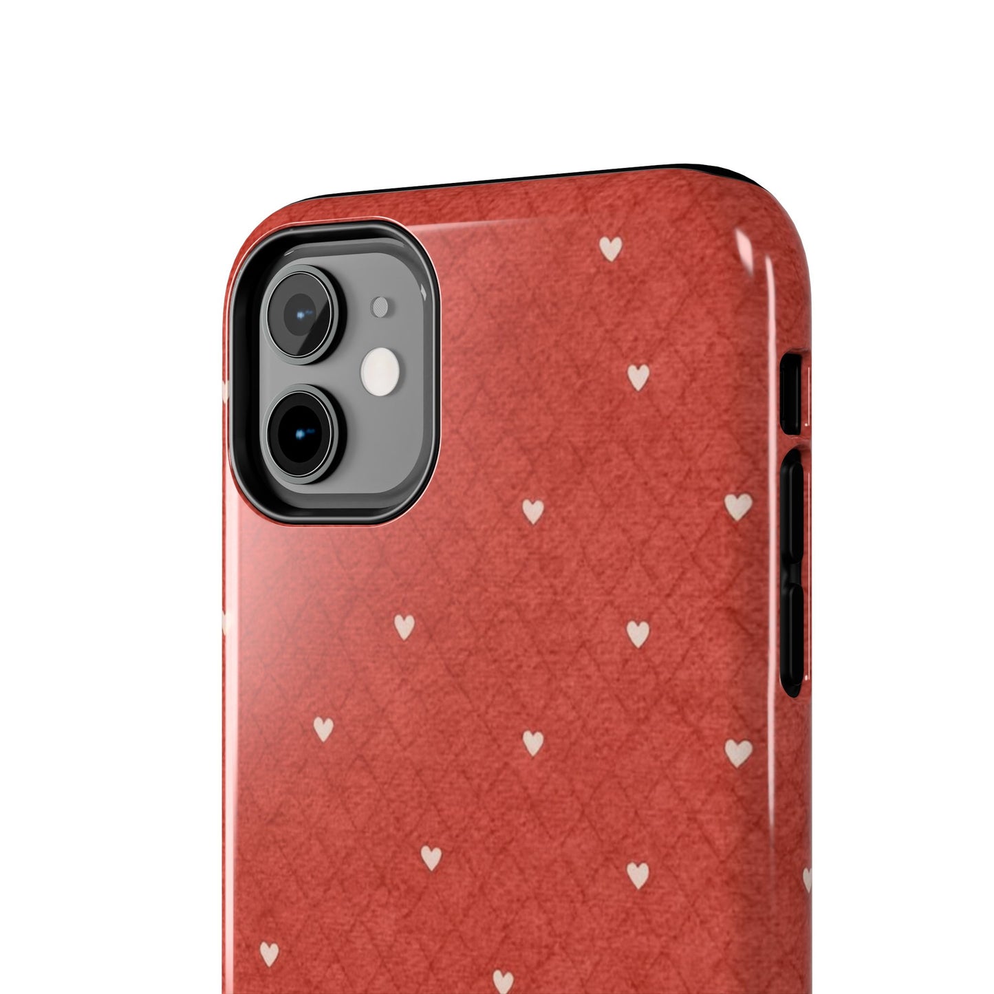 Red Quilted Hearts - Protective Phone Case