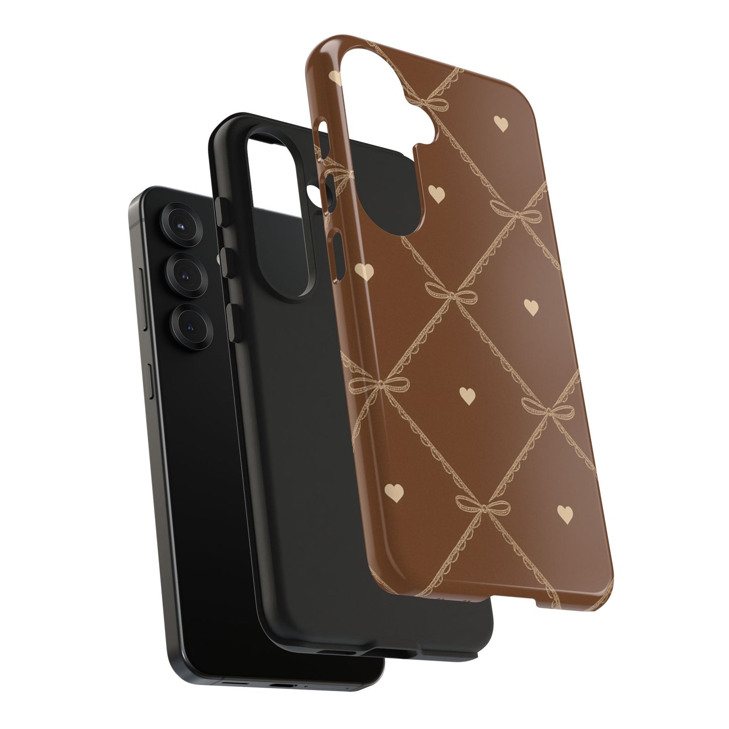 Chocolate Heart Ribbon - Protective Phone Case