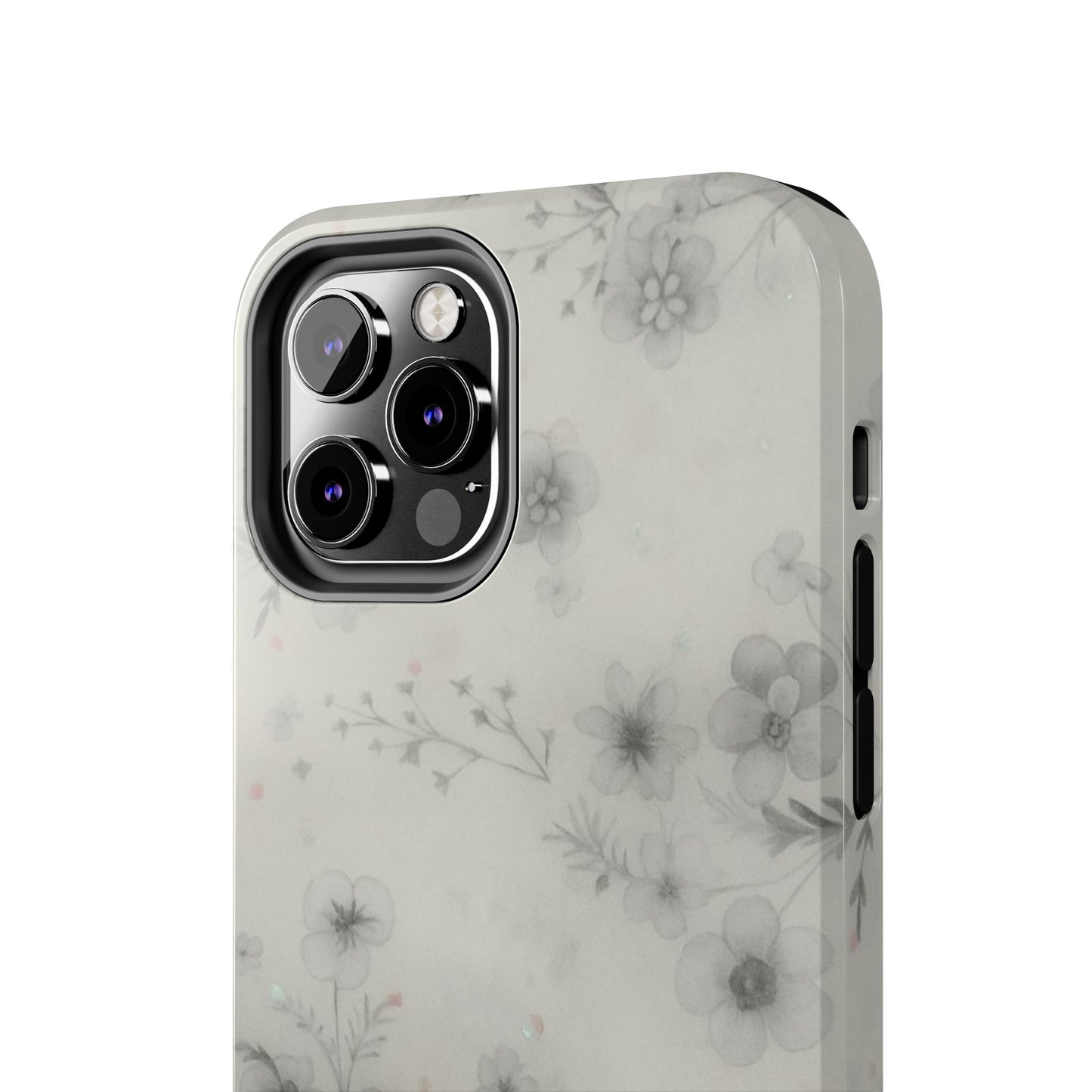 Misty Gray Floral - Protective Phone Case