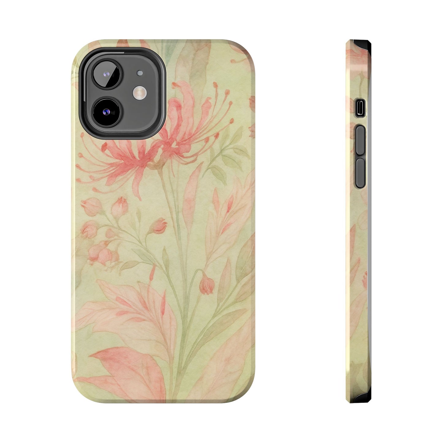 Pink Mint Floral - Protective Phone Case
