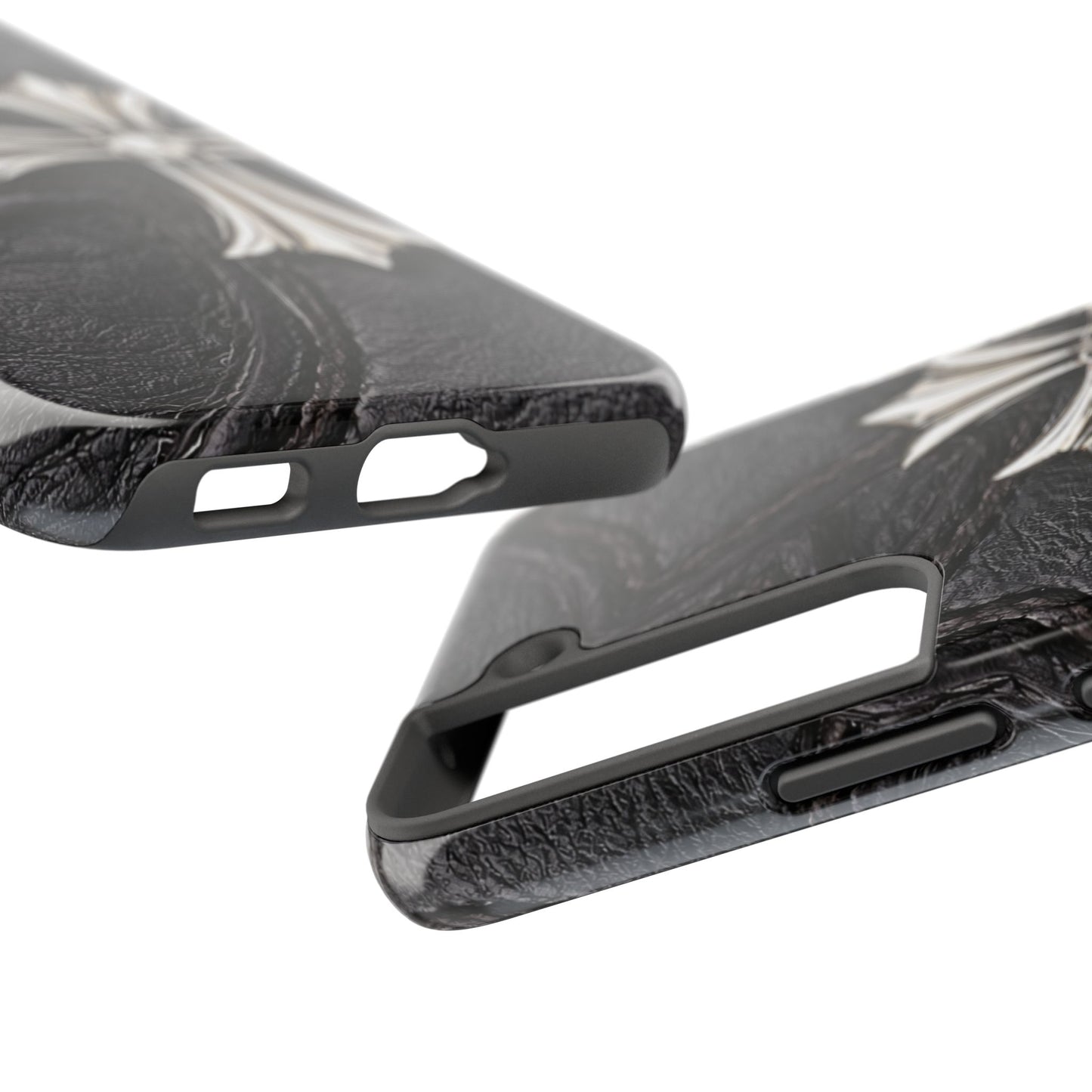 Black Leather Cross - Protective Phone Case