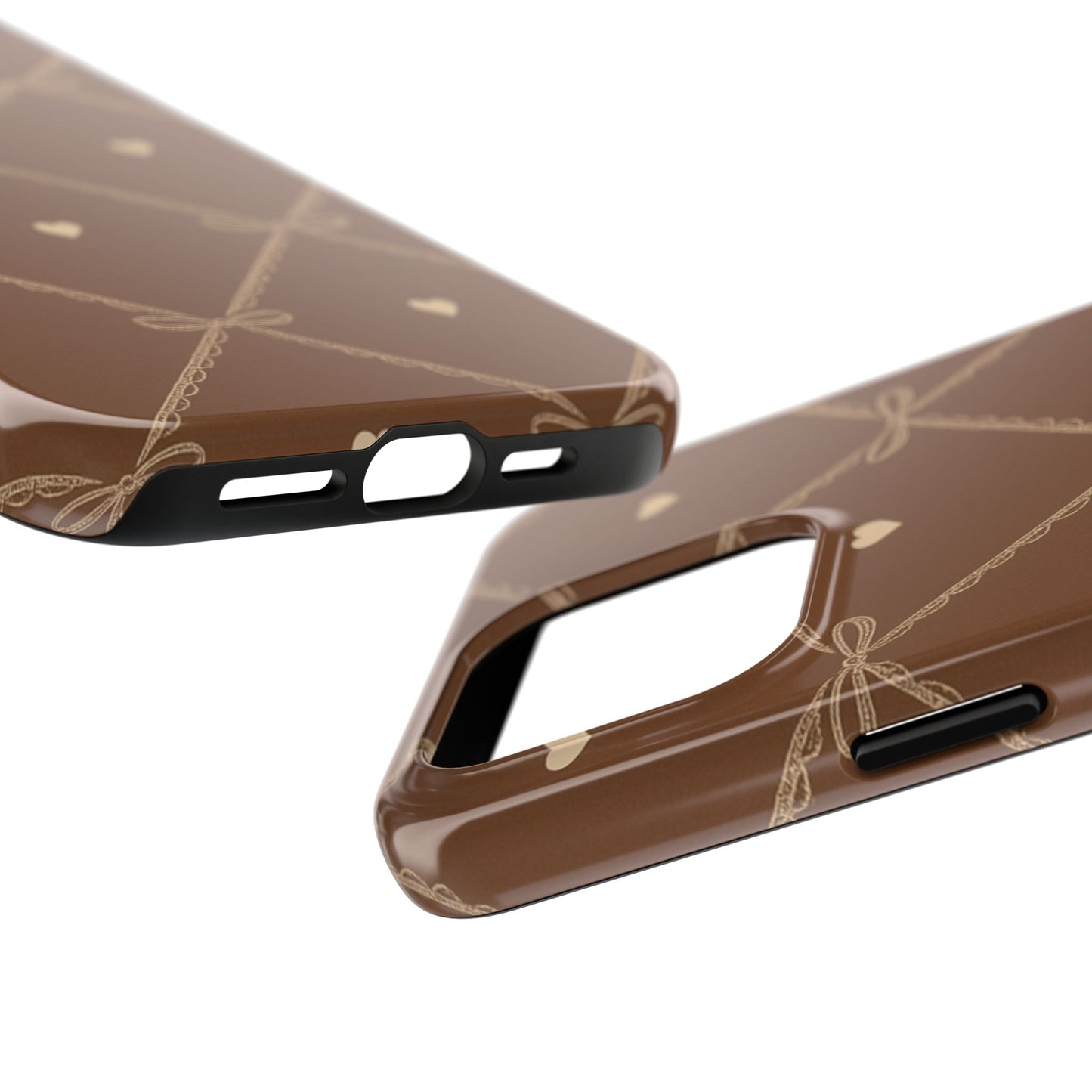 Chocolate Heart Ribbon - Protective Phone Case