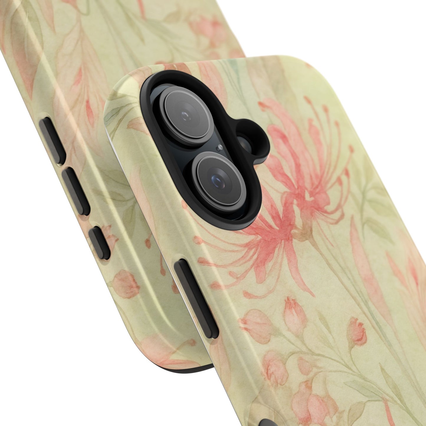 Pink Mint Floral - Protective Phone Case