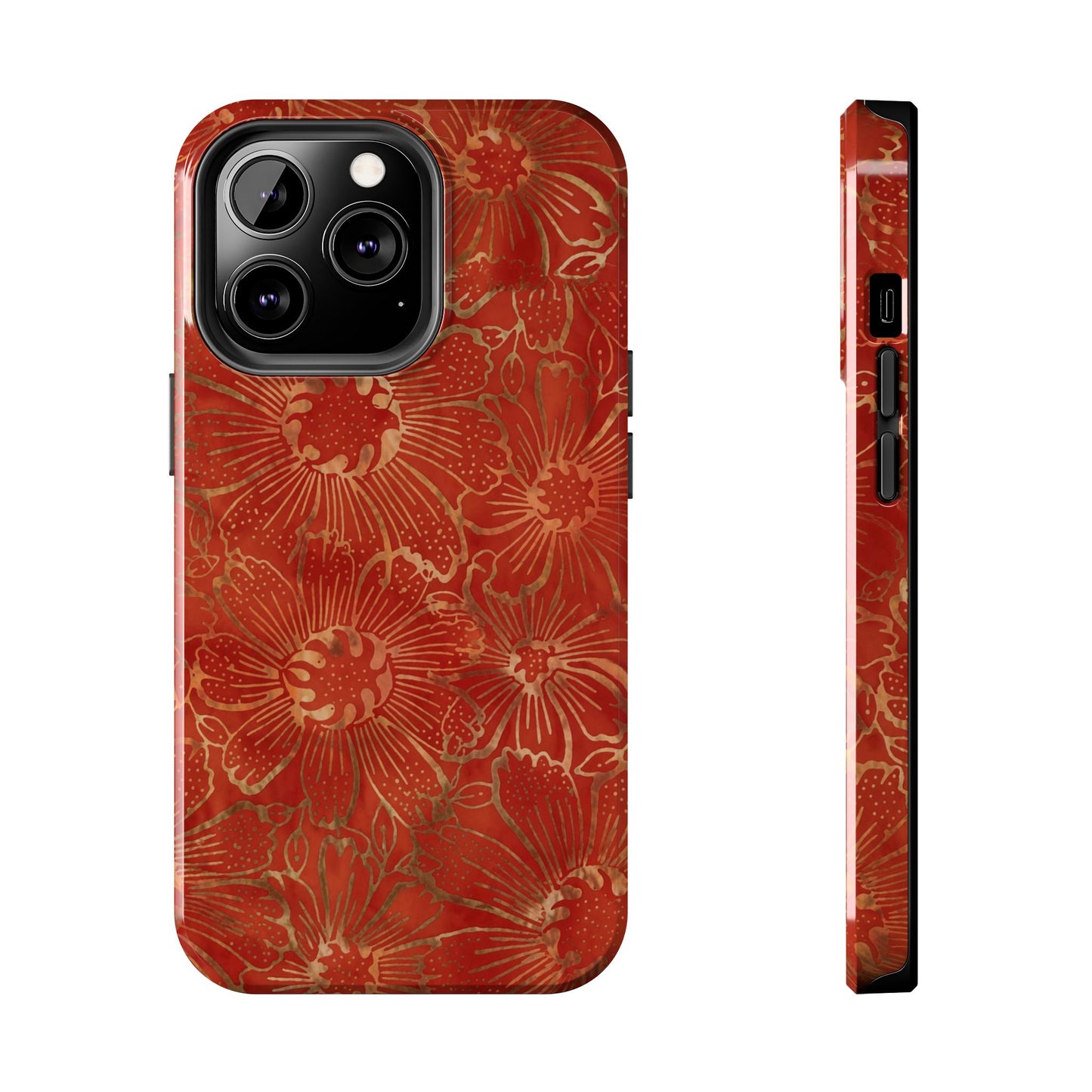 Radiant Red Florals - Protective Phone Case
