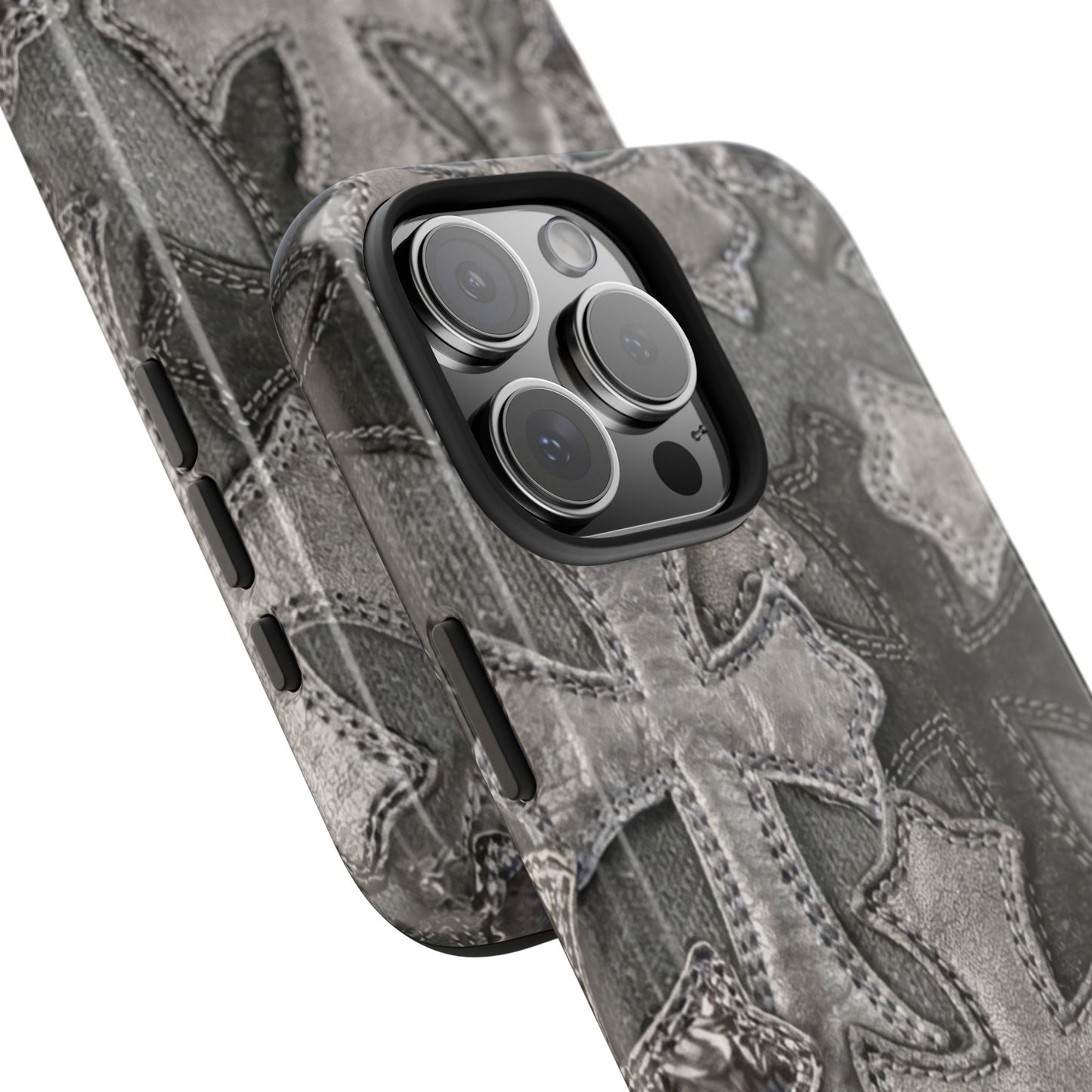 Grey Patchwork Crosses - Protective Phone Case