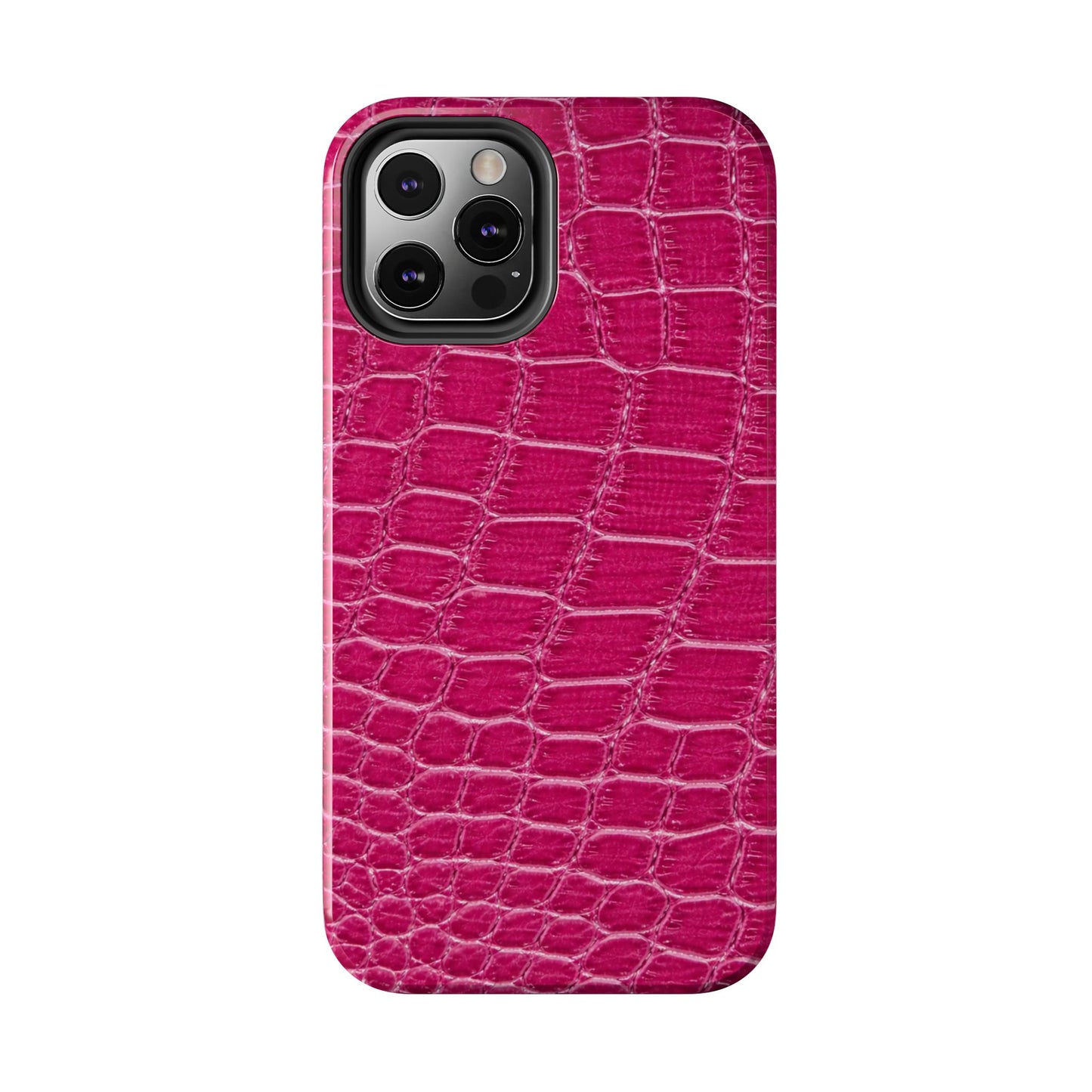 Pink Crocodile Pattern - Protective Phone Case
