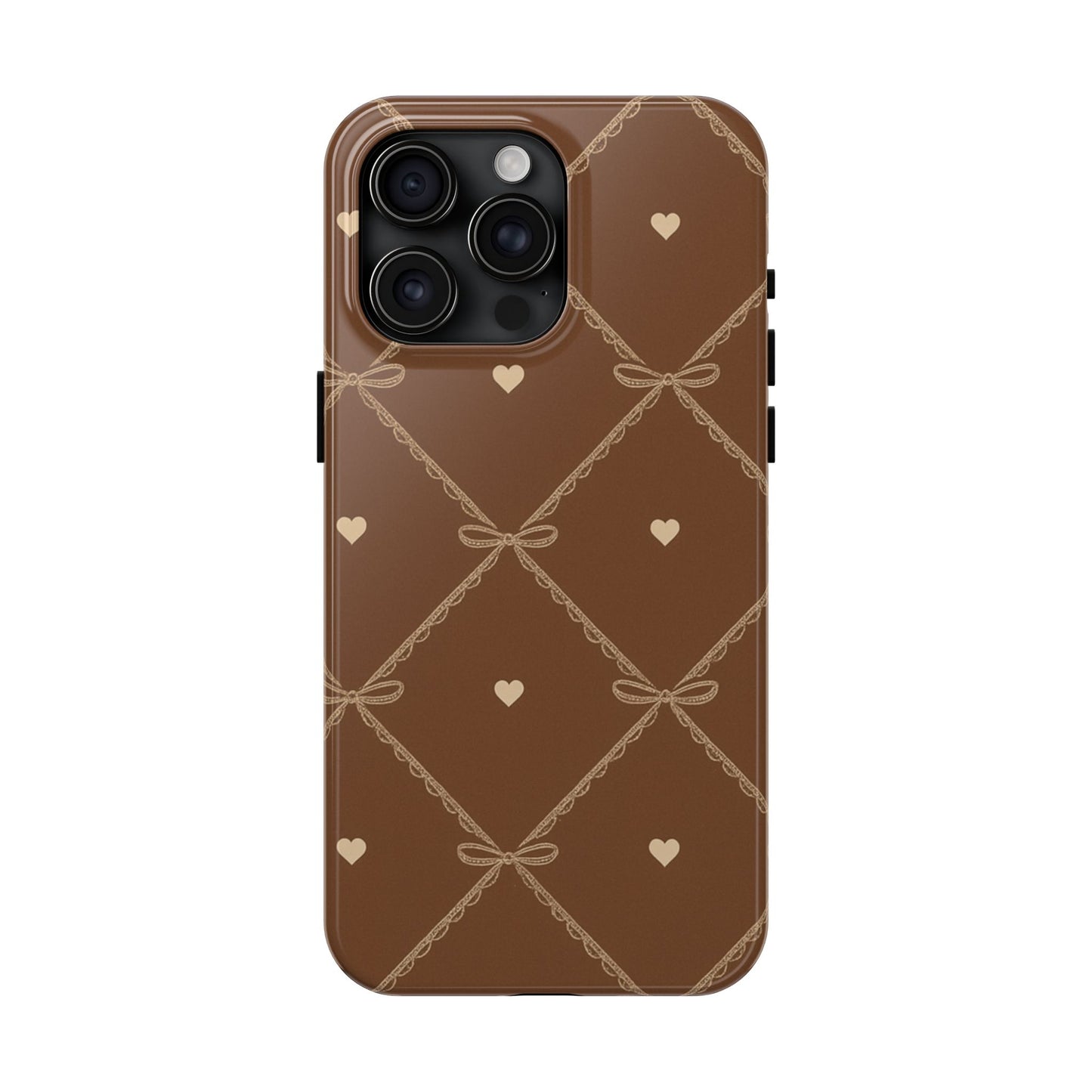 Chocolate Heart Ribbon - Protective Phone Case