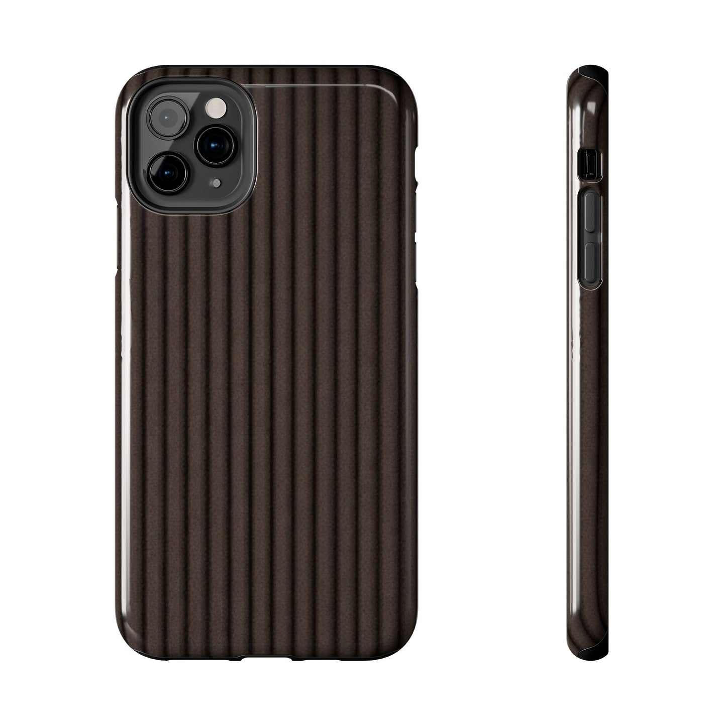 Ribbed Dark Brown Tough Phone Case – Slim Protective Mobile Cover