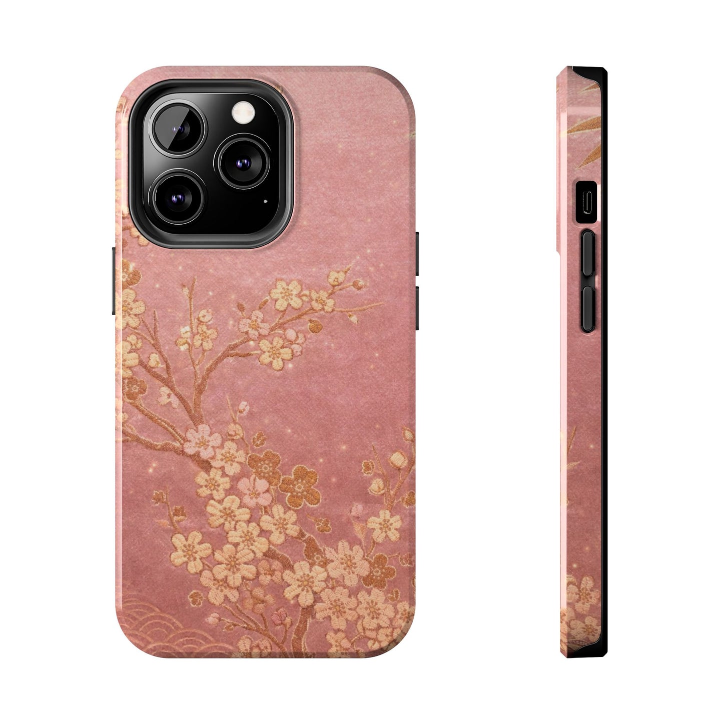 Pink Gold Cherry Blossom - Protective Phone Case