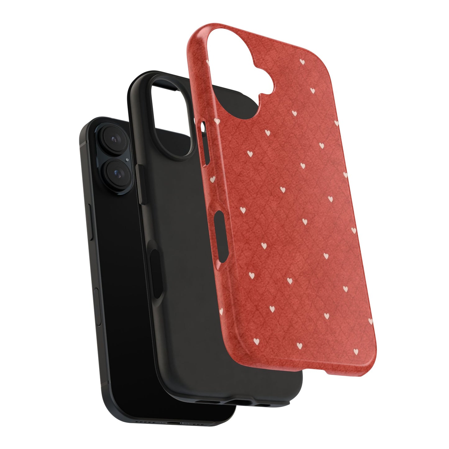 Red Quilted Hearts - Protective Phone Case