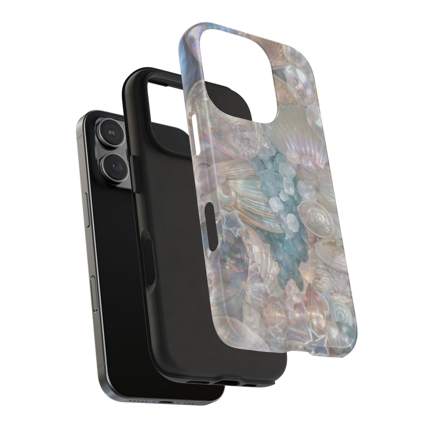 Aquamarine and Shells - Protective Phone Case
